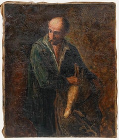 Olio del 1921 - Cacciatore e lepre
