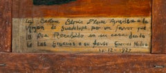 1927 Ex-Voto Retablo mexicain Notre-Dame de Guadalupe, huile sur étain