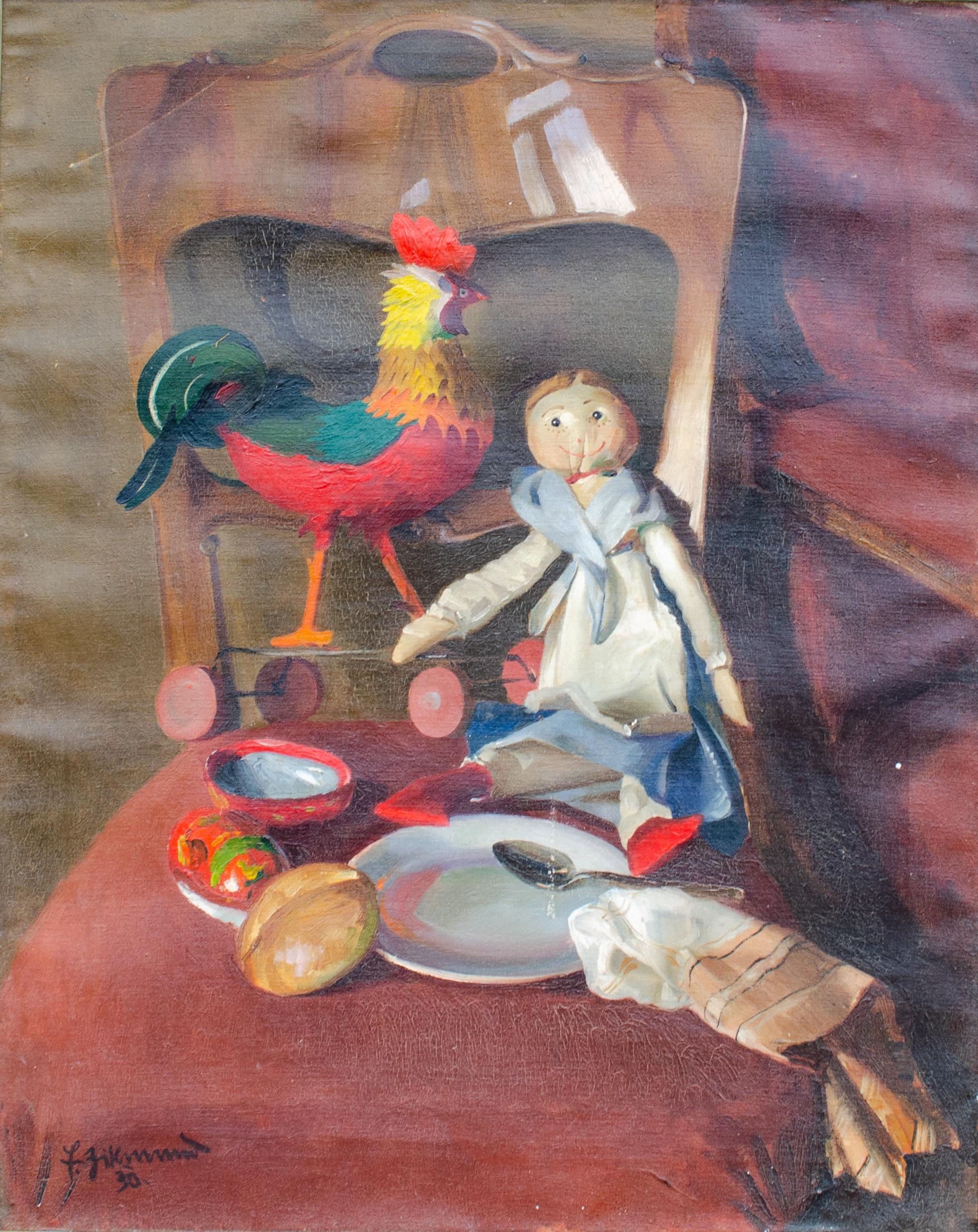 Bodegón Americano de 1930 por Artista Misterioso - Painting de Unknown