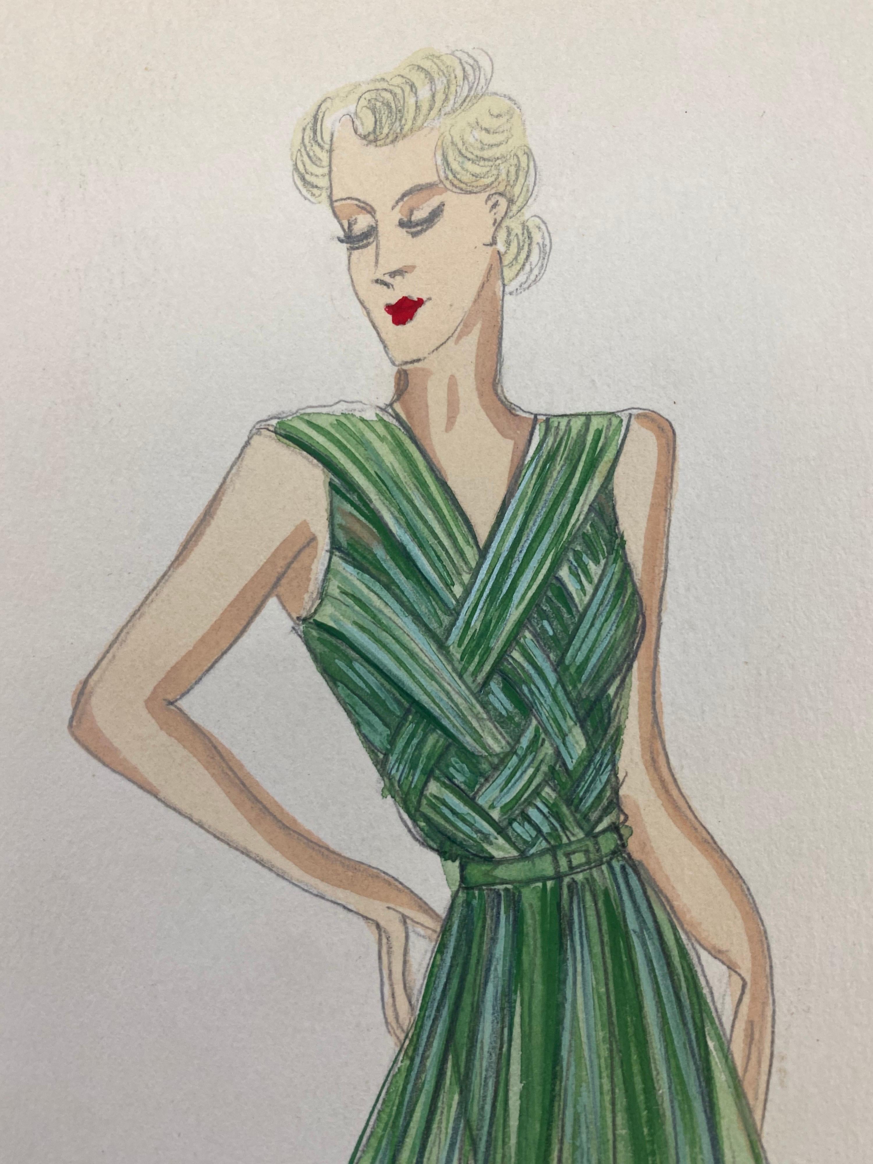 watercolor fashion design