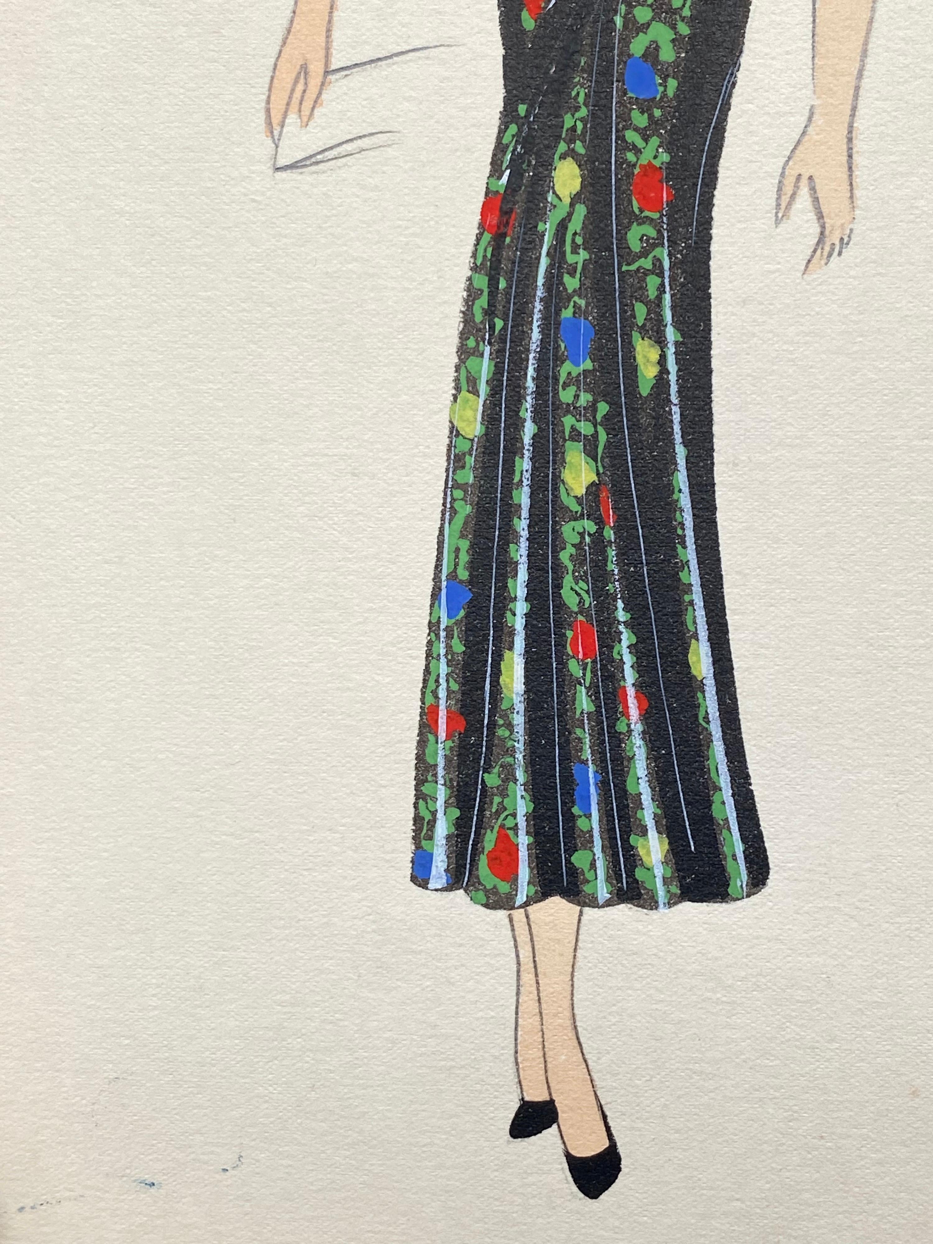 painted portrait dress pattern