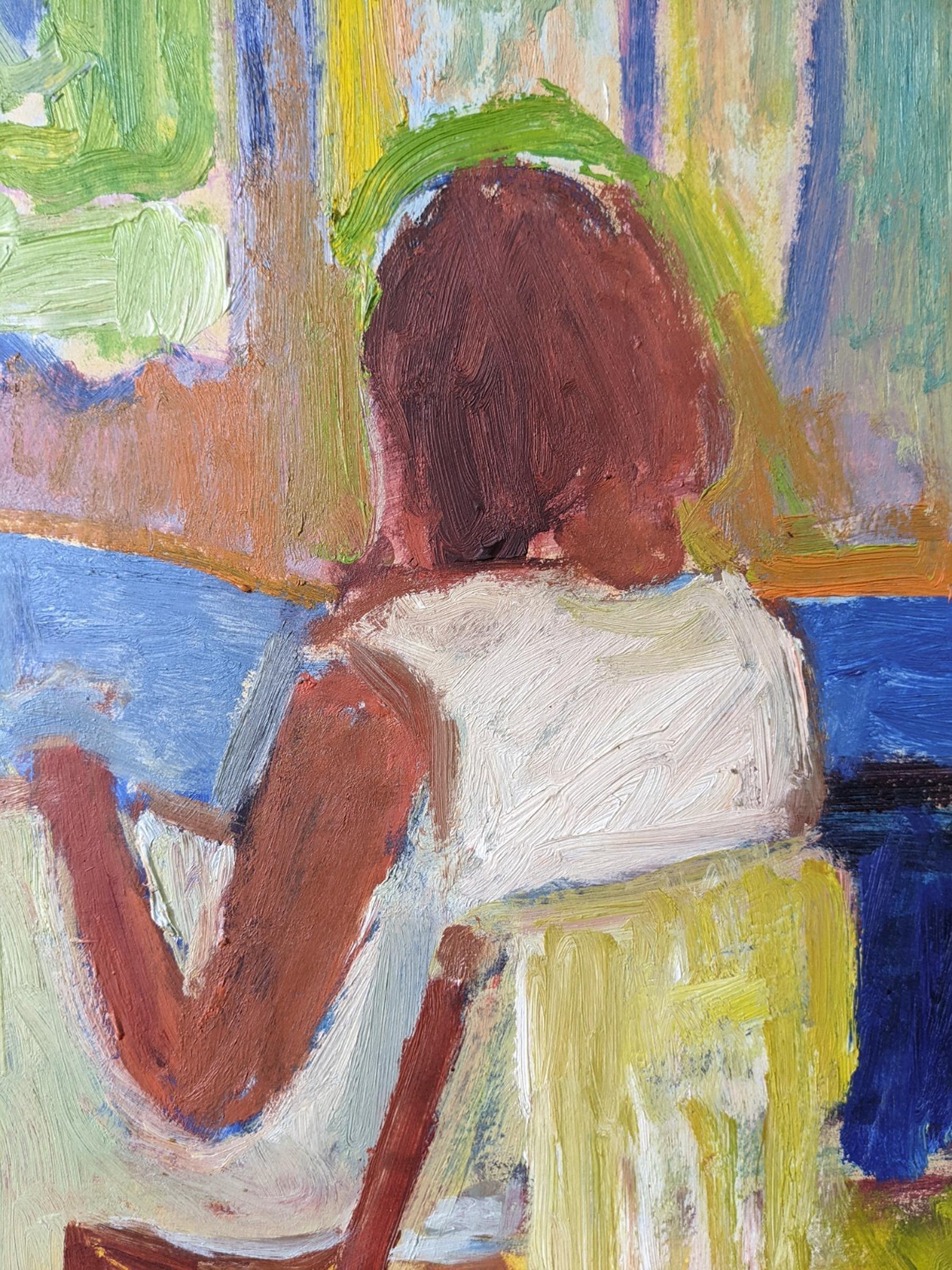 1933 Vintage Original Modernist Swedish Figurative Oil Painting - Crafts 9
