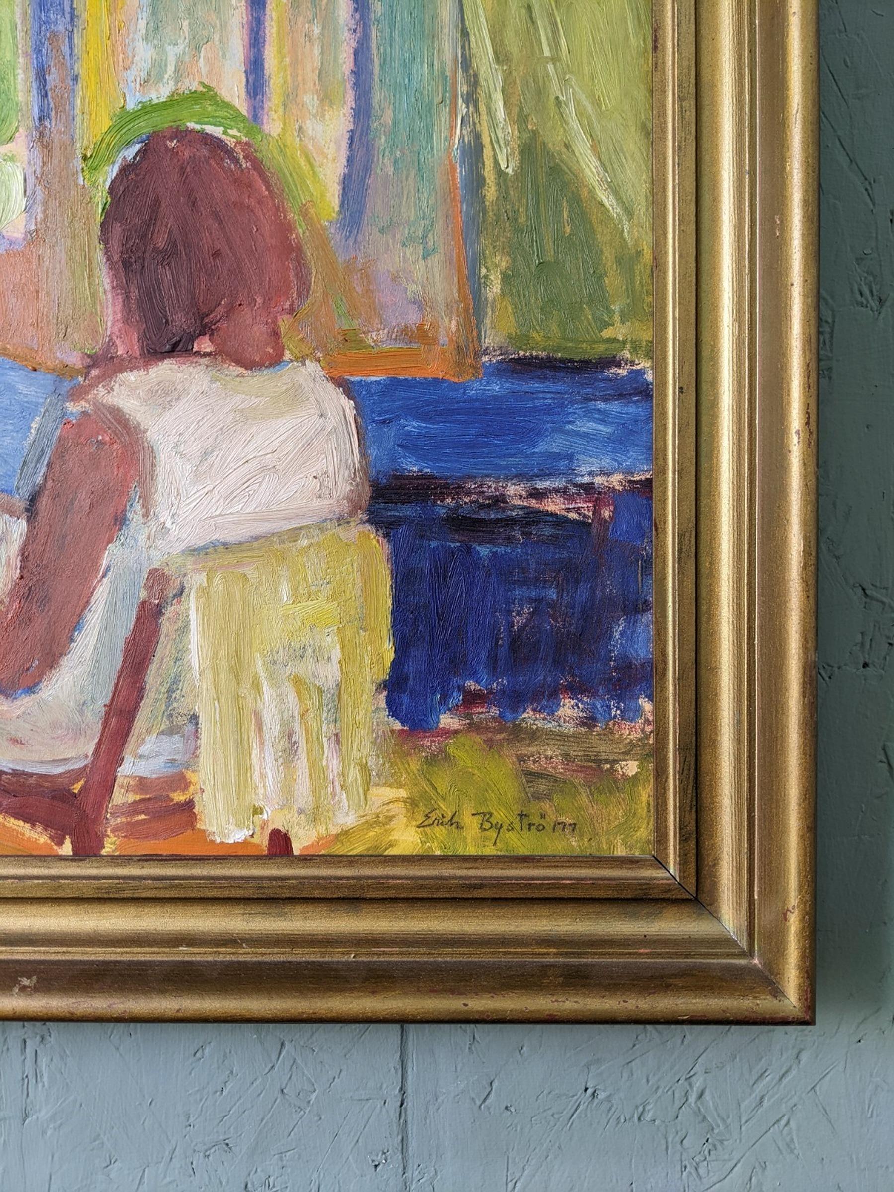 1933 Vintage Original Modernist Swedish Figurative Oil Painting - Crafts 2