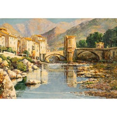 1934 Oil - Bridge In The Sun