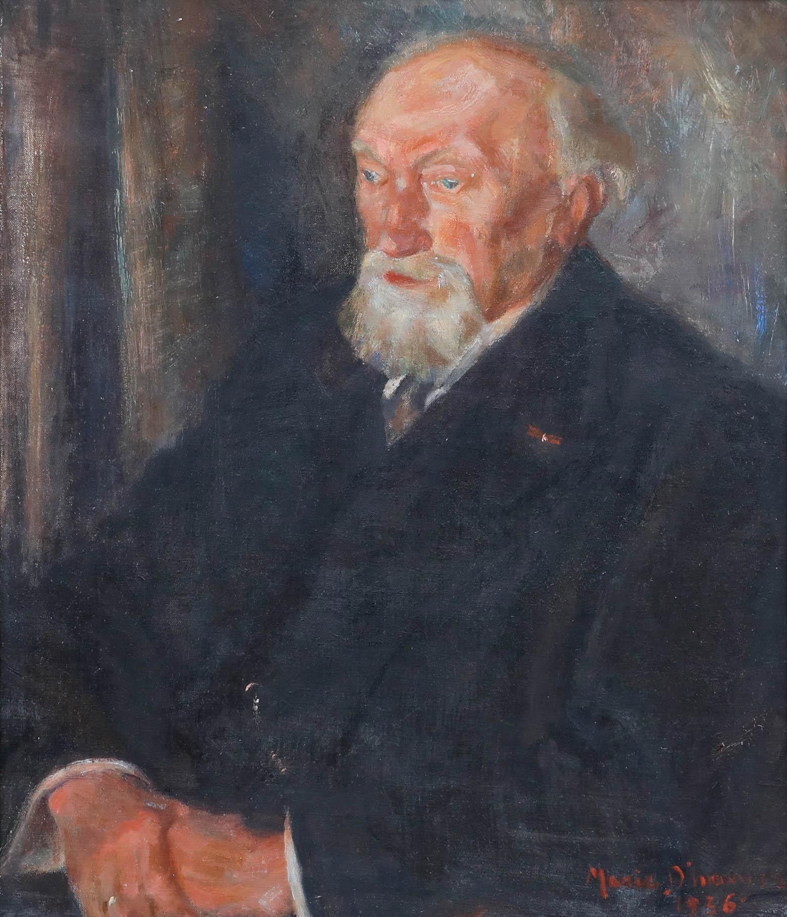 1936 Olio - Un tranquillo gentiluomo - Painting di Unknown