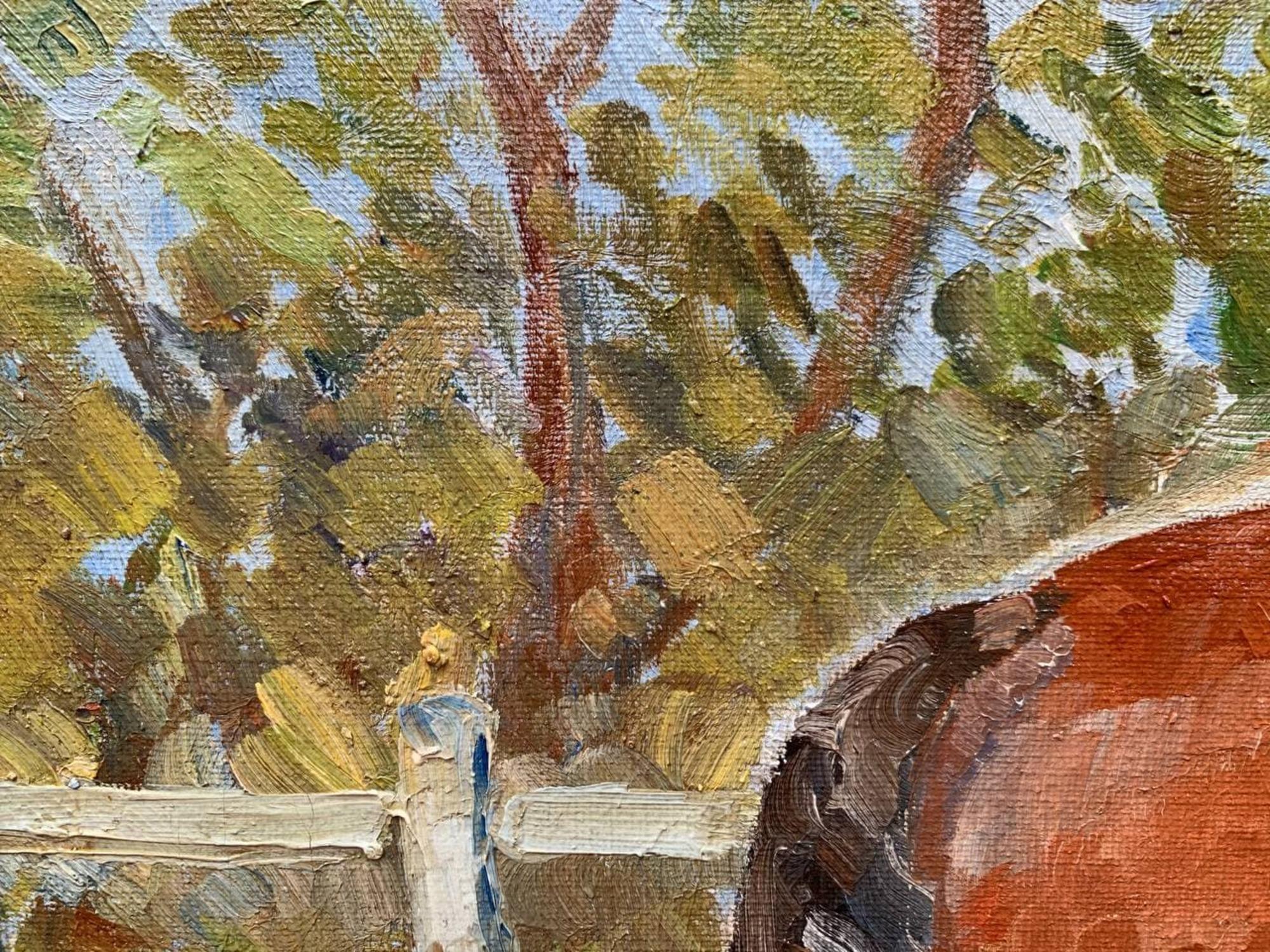 1938 Óleo danés Vintage/antiguo sobre lienzo, Caballos, Firmado y fechado en venta 3