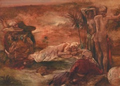 1938 Oil - Bathing in the Desert