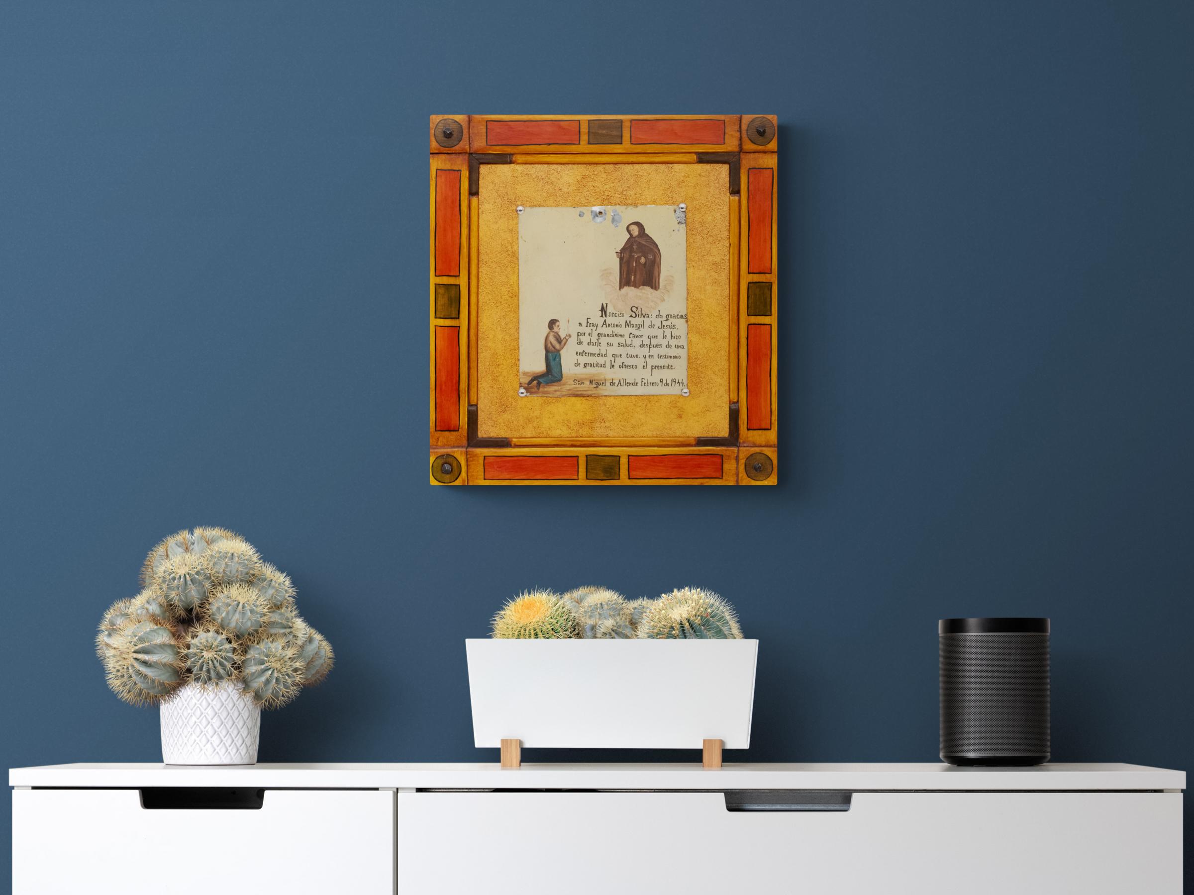 Ex Voto del 1940; Santo tributo per il ritorno della buona salute, dipinto Retablo - Painting Arte popolare di Unknown