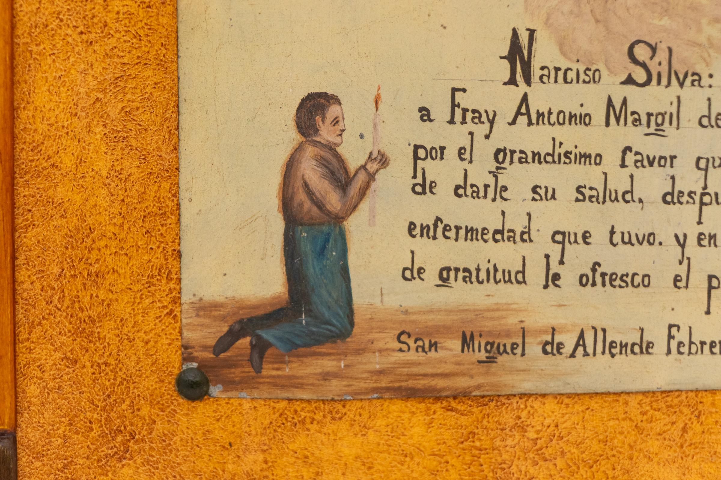 Ex Voto del 1940; Santo tributo per il ritorno della buona salute, dipinto Retablo in vendita 2