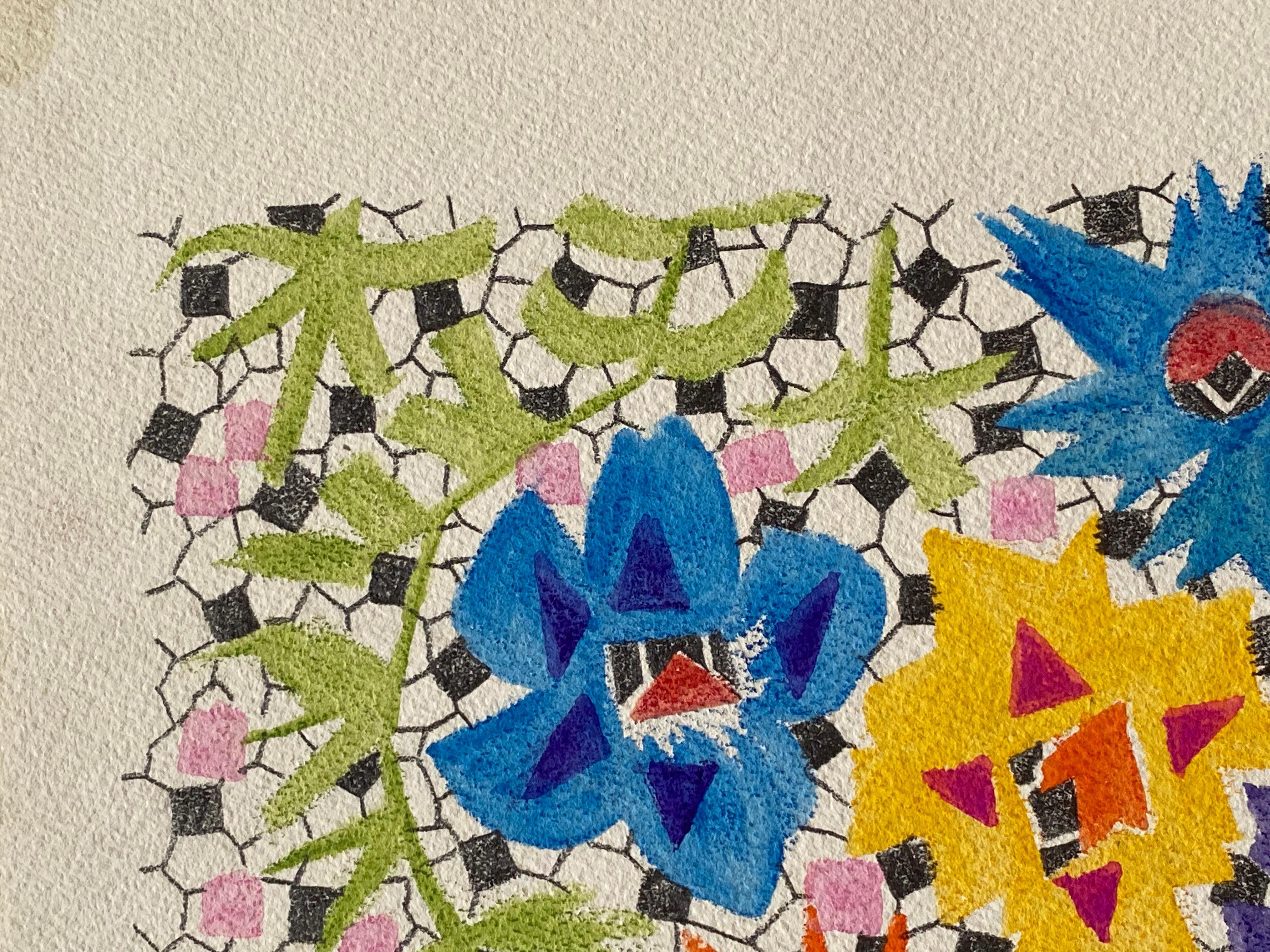 1940's Artista Francés Post Impresionista Obra de Arte Abstracta Diseño Original en venta 4