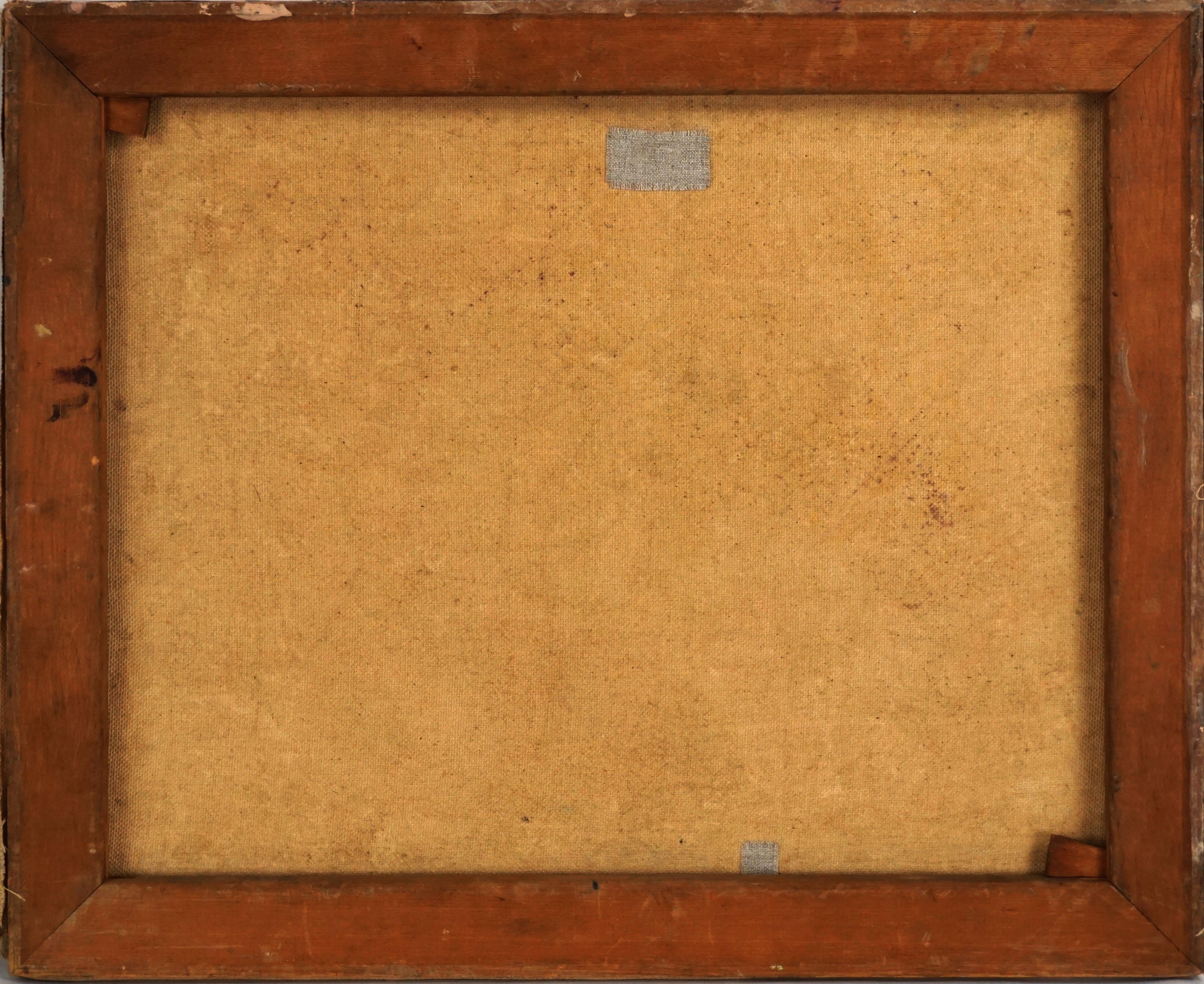 Splendido nudo reclinato in stile moderno, circa 1940. Firma debole e illeggibile in basso a destra. Condizioni: Buono: Pulito professionalmente; due strappi riparati/dipinti professionalmente; craquelure su tutta la superficie. Senza cornice.