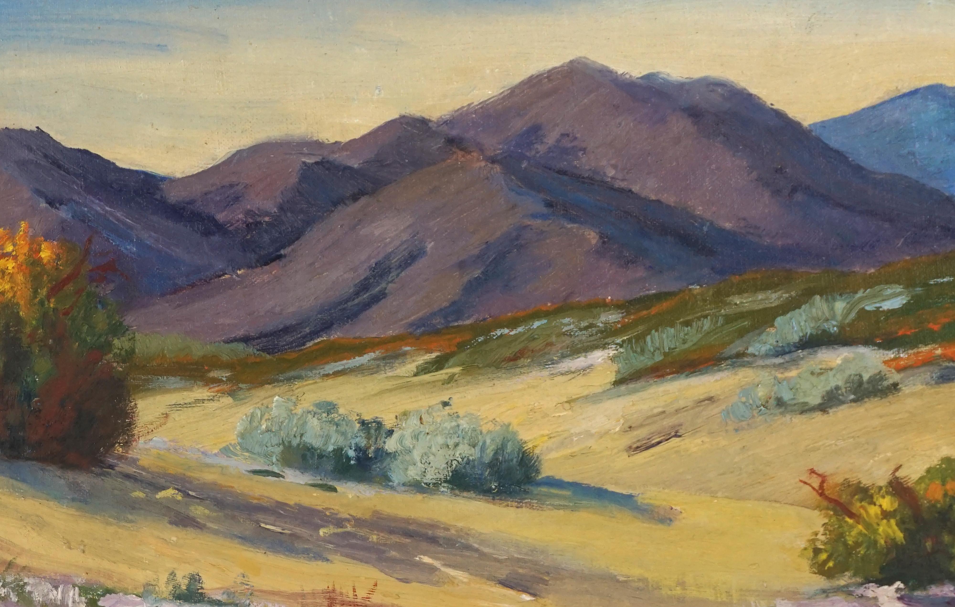 Paisaje vibrante del desierto primaveral de Palm Springs de 1940 - Painting impresionista estadounidense de Unknown