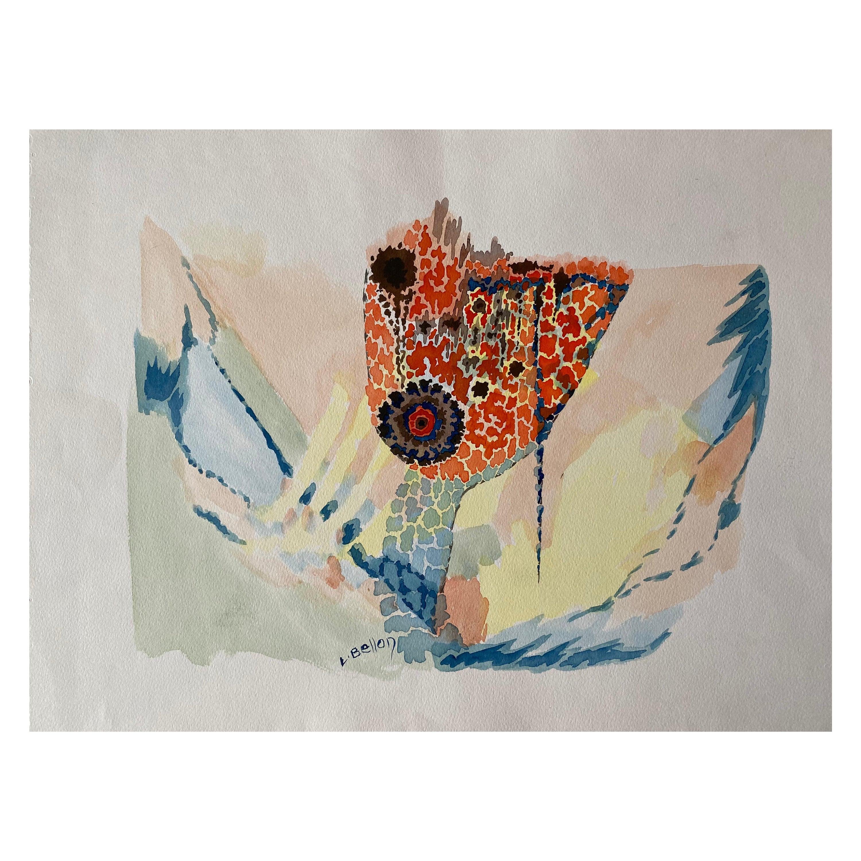 Abstract Painting Unknown - Post Impressionist Artist Abstract Design Artwork des années 1940