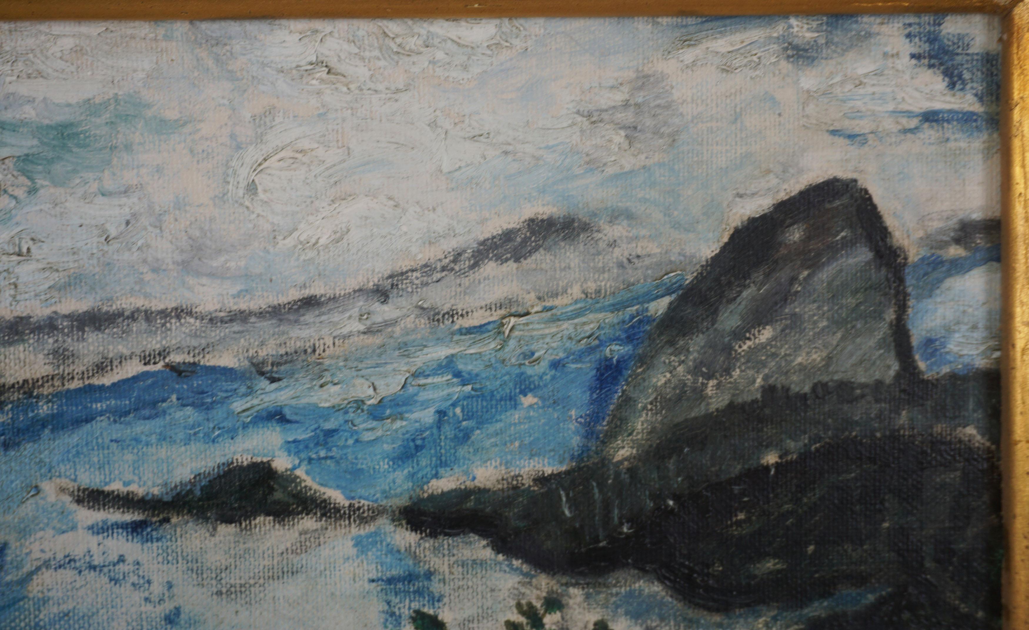 1940s Signed German Impressionist Oil of Rio de Janeiro in Style of Max Slevogt For Sale 1