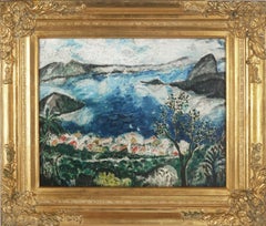 1940s Signed German Impressionist Oil of Rio de Janeiro in Style of Max Slevogt