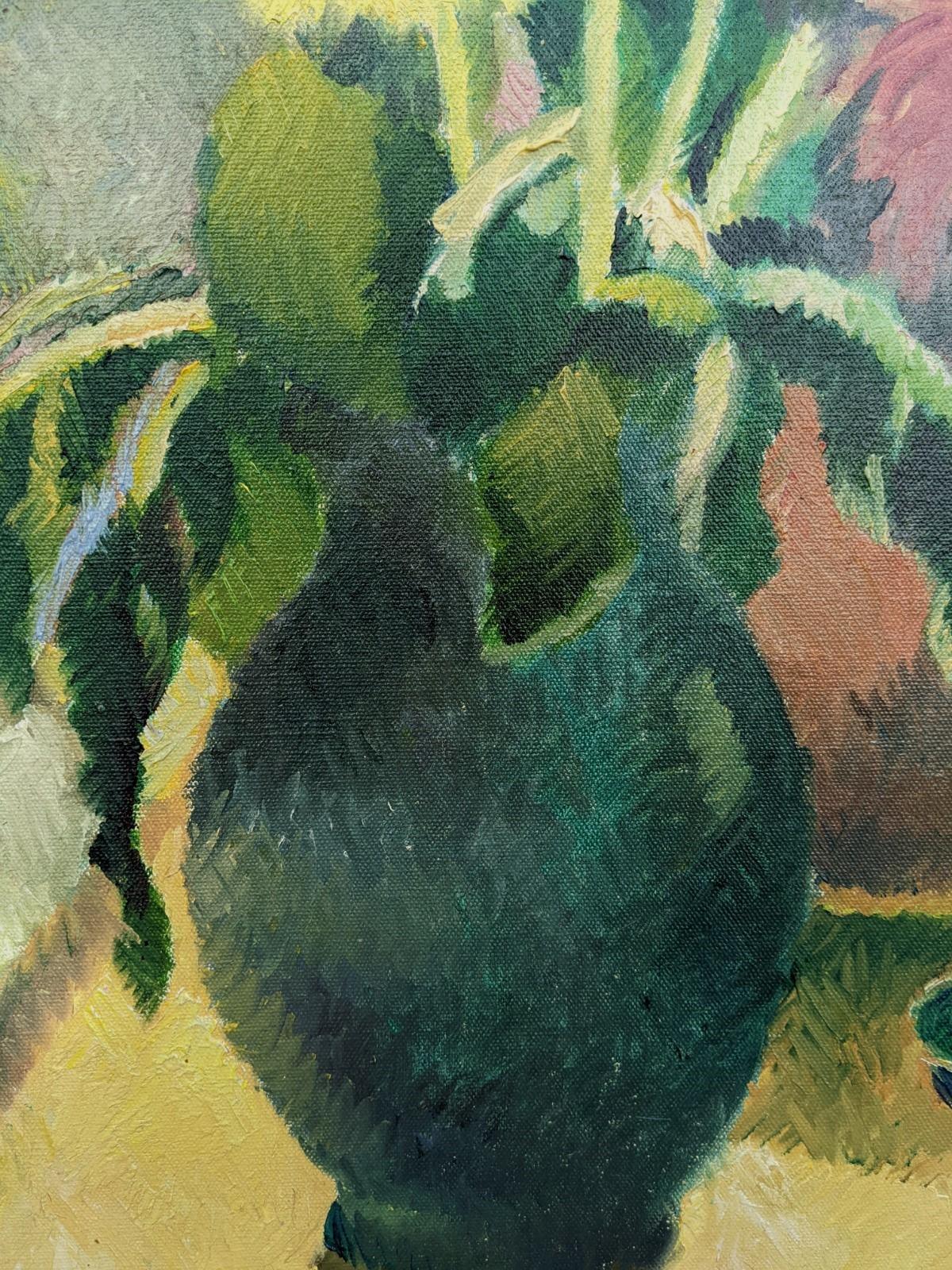 1941 Vintage Mid-Century Floral Still Life Oil Painting Swedish Art - Dahlias 3