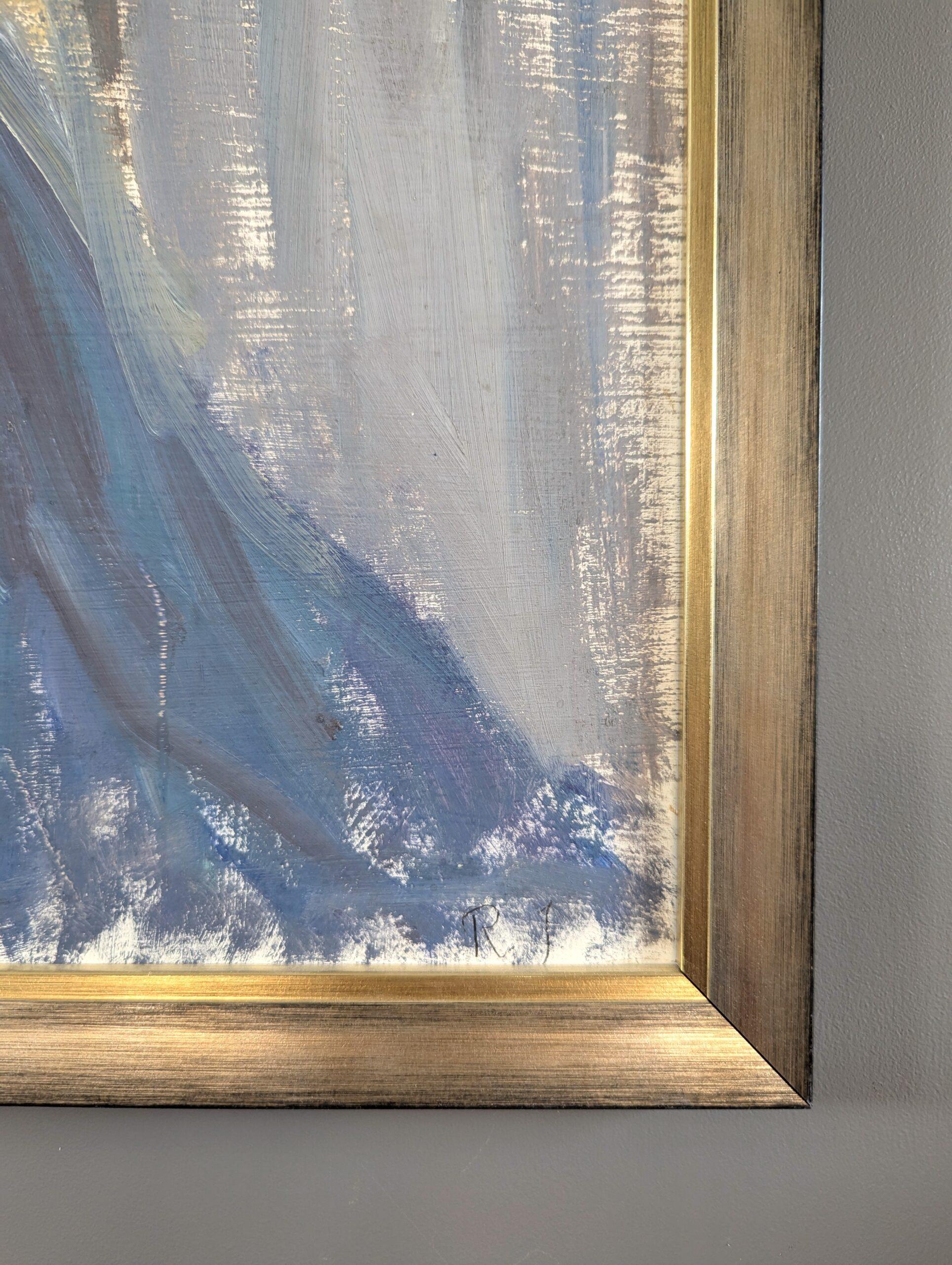 1944 Vintage Mid Century Modern Swedish Figurative Portrait Oil Painting - Oscar en vente 5