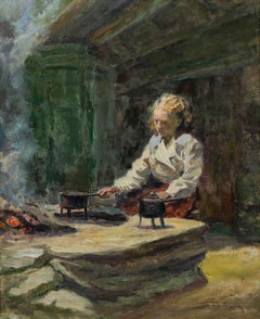 1947 Oil - Woman at Stove