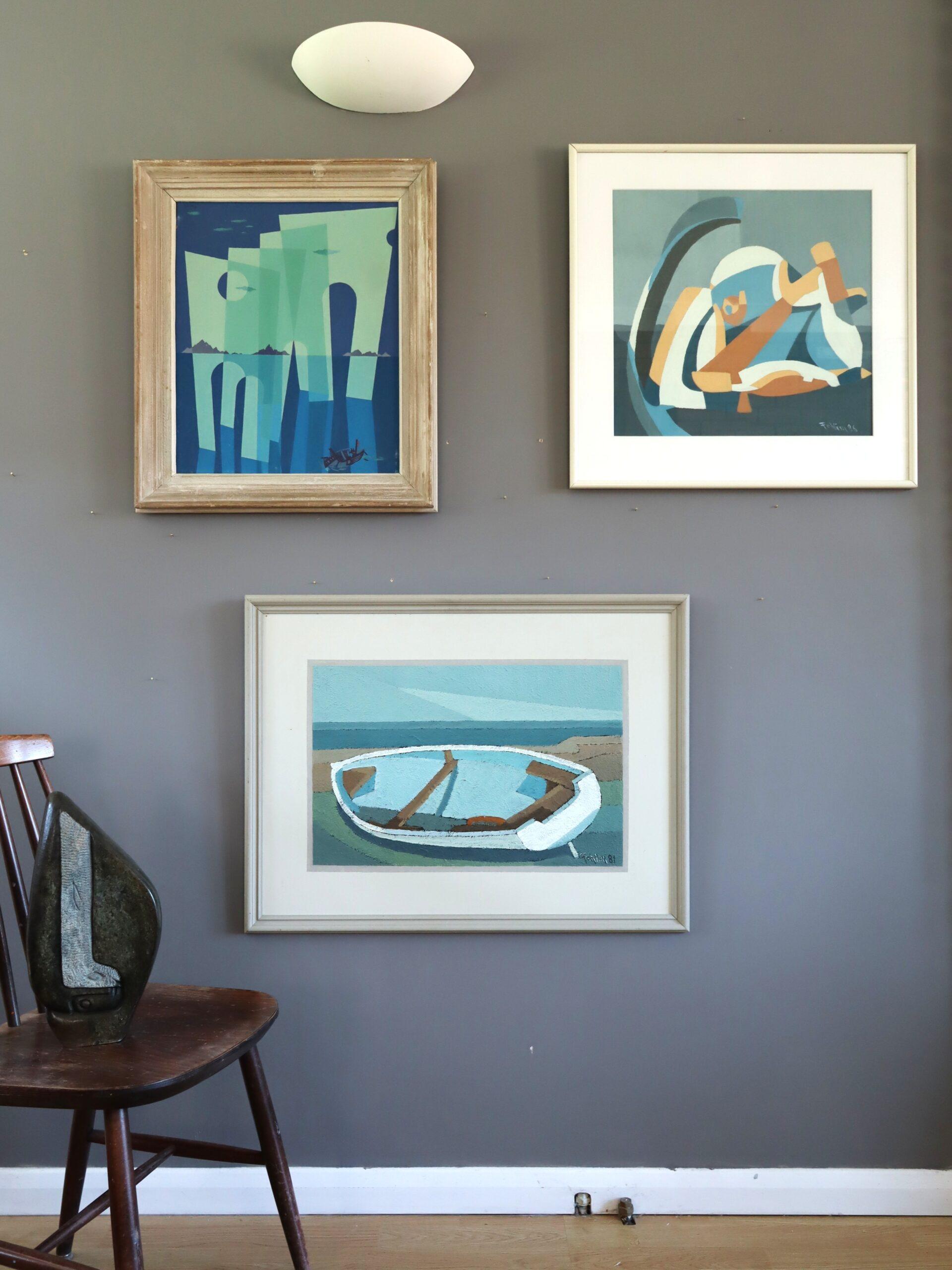 Abstraktes Landschaftsgemälde, Ölgemälde, Mid-Century Modern, 1948, Arches of the Sea im Angebot 9