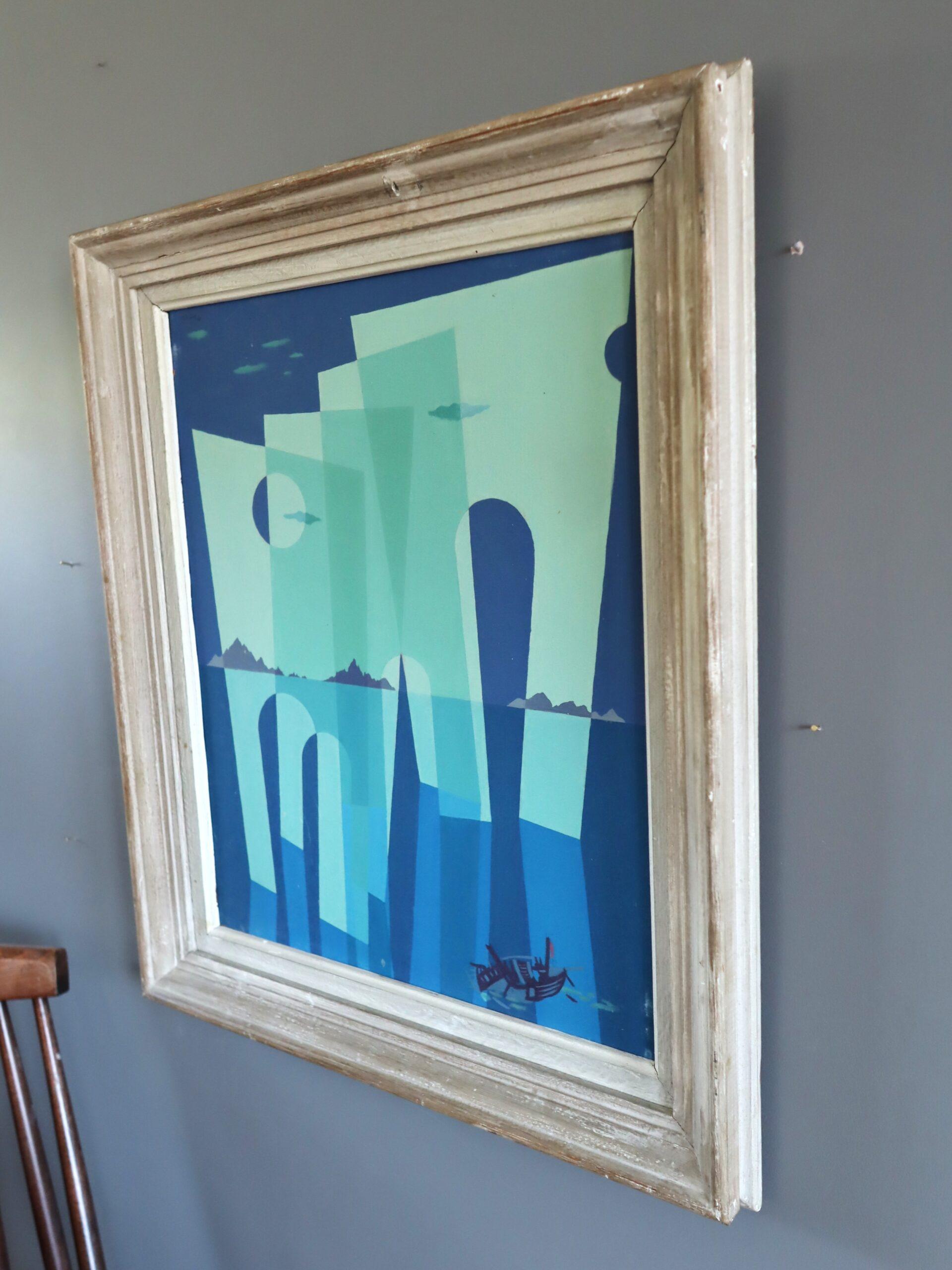 Abstraktes Landschaftsgemälde, Ölgemälde, Mid-Century Modern, 1948, Arches of the Sea im Angebot 1