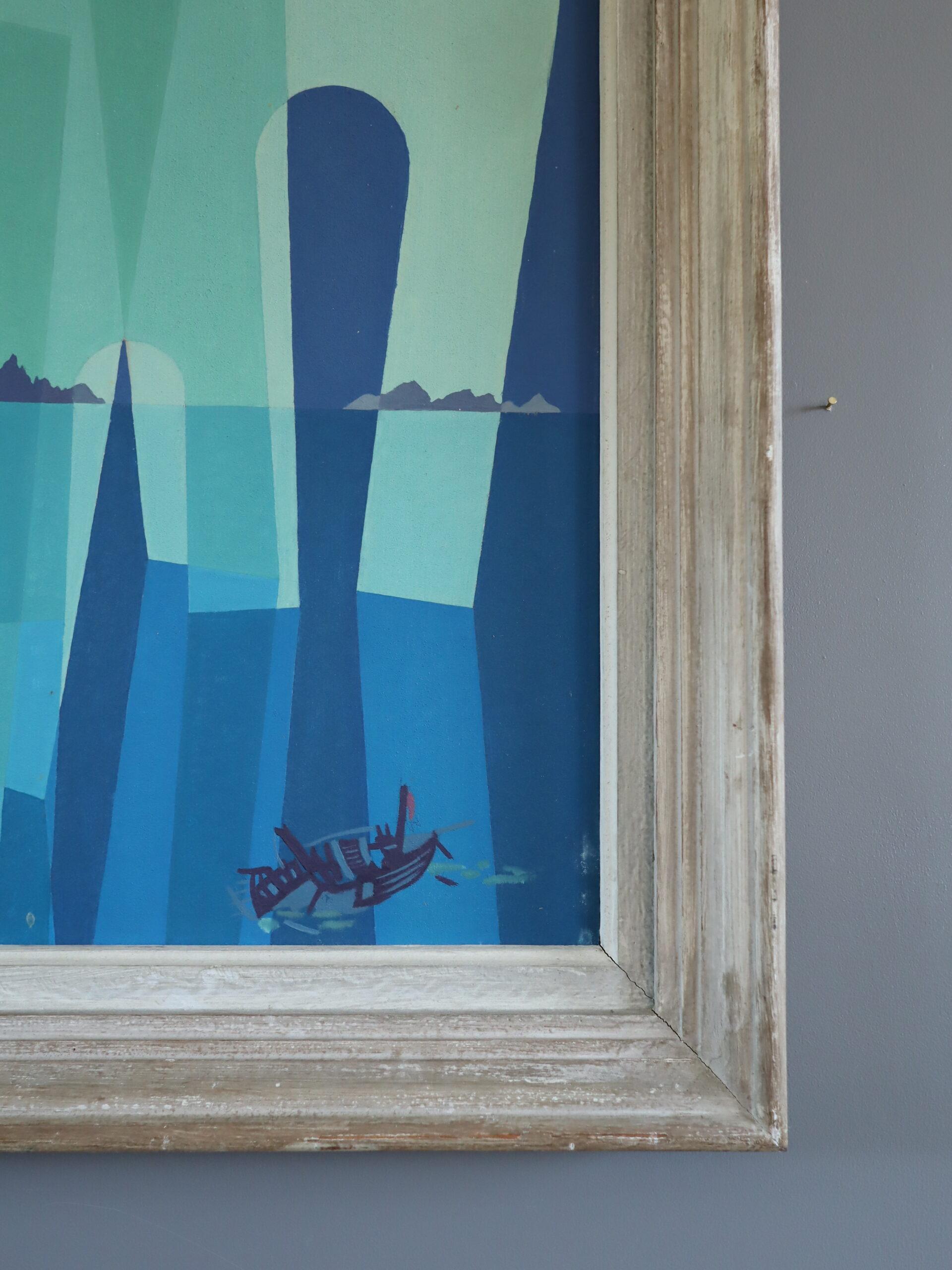 Abstraktes Landschaftsgemälde, Ölgemälde, Mid-Century Modern, 1948, Arches of the Sea im Angebot 4
