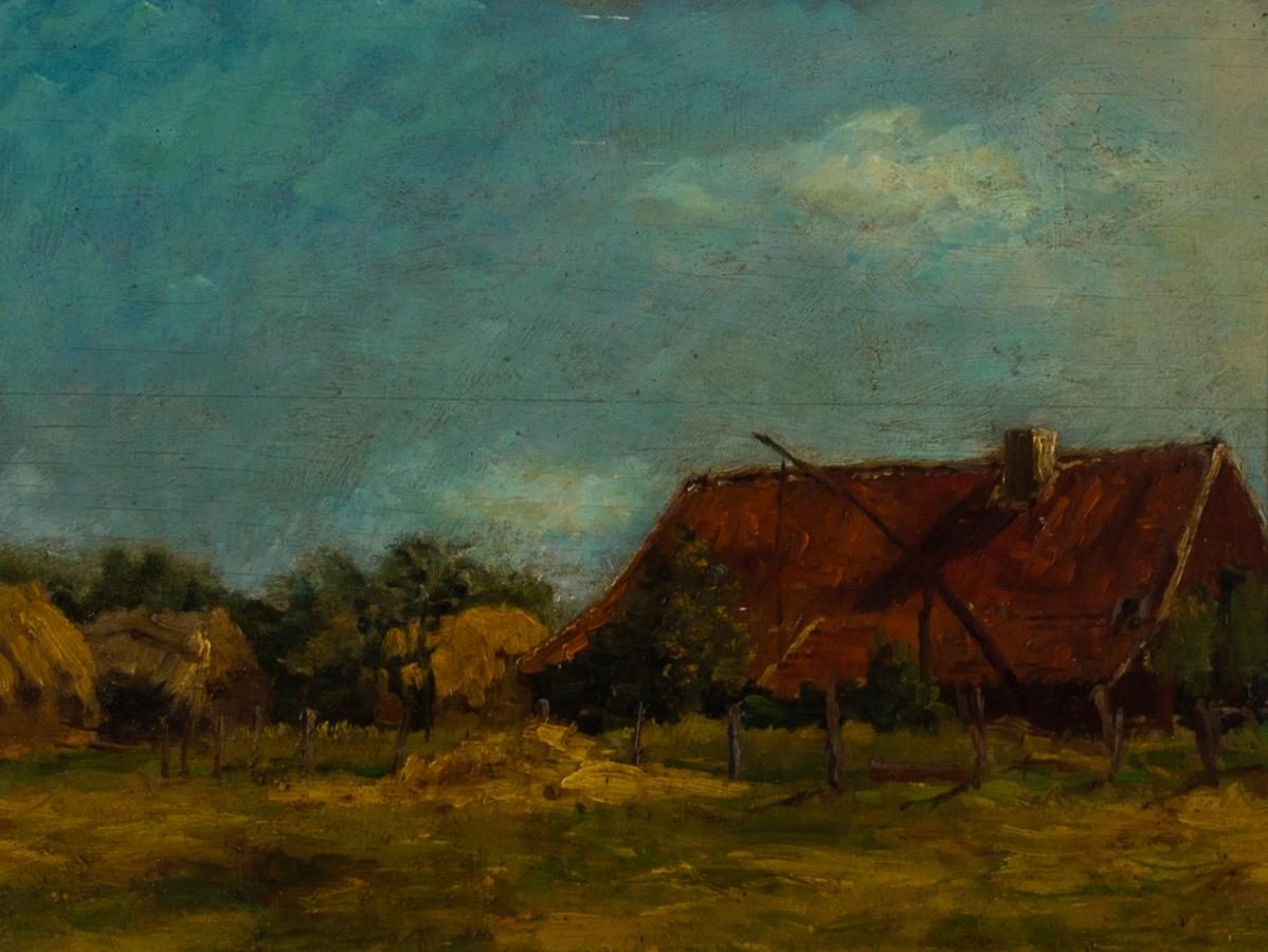 1948 Oil - Summer Cottage - Painting by Unknown
