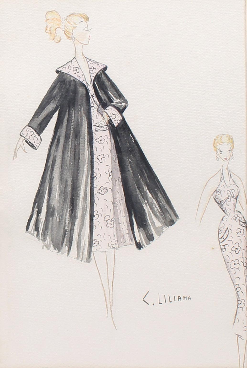 1950's Fashion Drawings For Sale 2