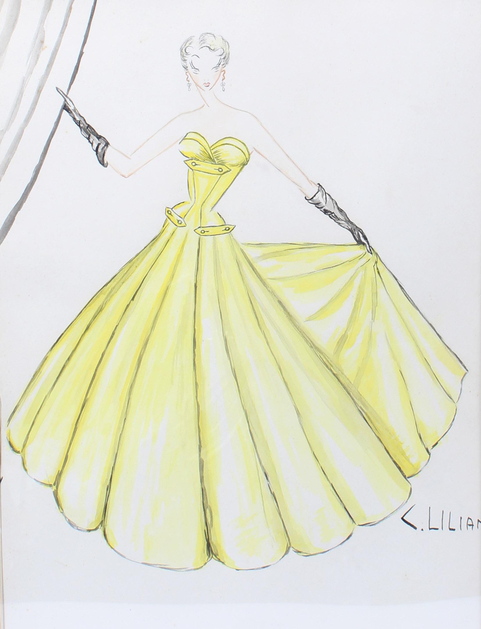 1950's Fashion Drawings For Sale 4