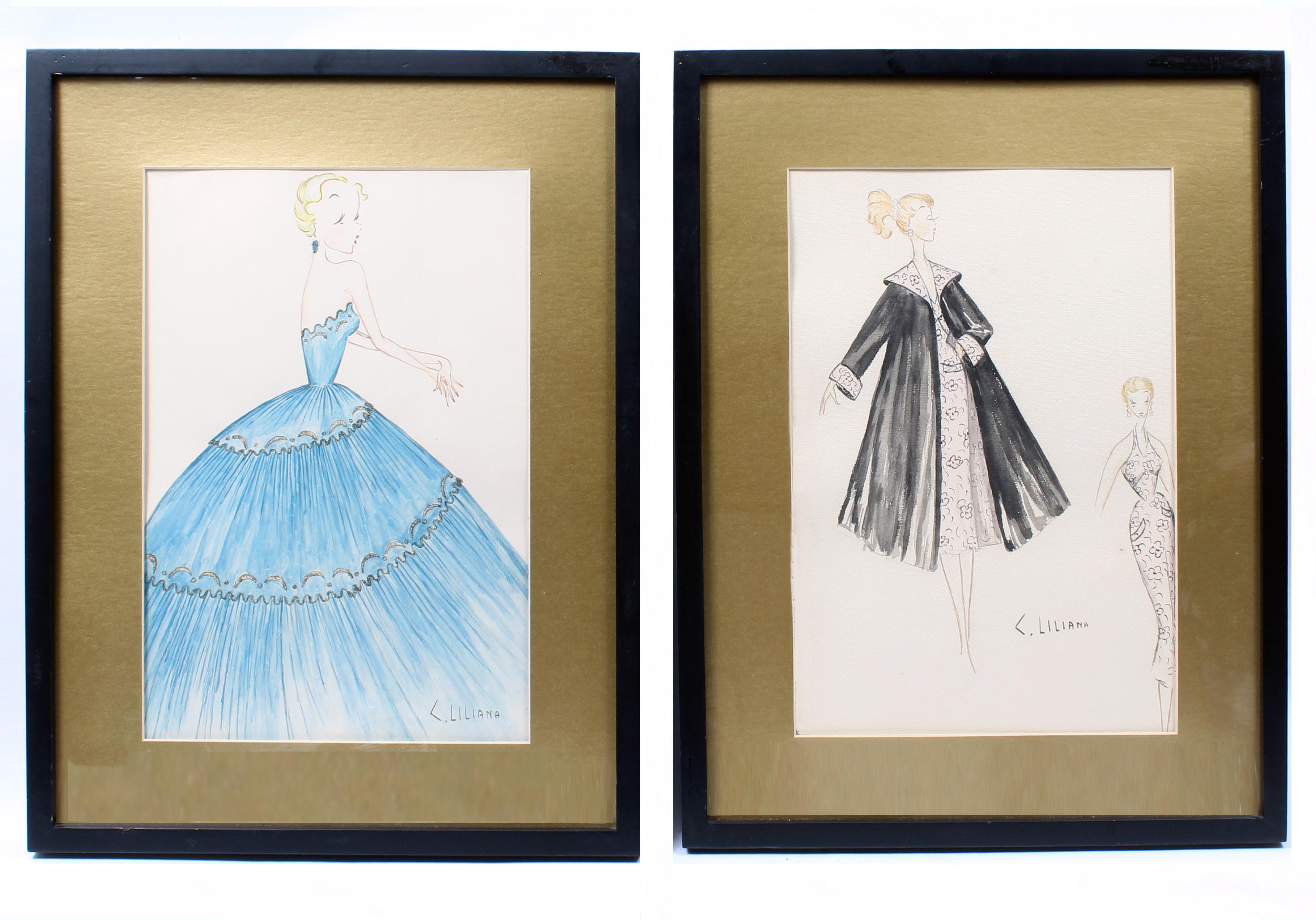 Disegni di moda anni '50 - Painting Moderno di Unknown