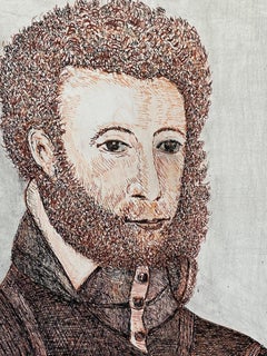 1950's French Modernist/ Cubist  Painting, Bearded Man Portrait