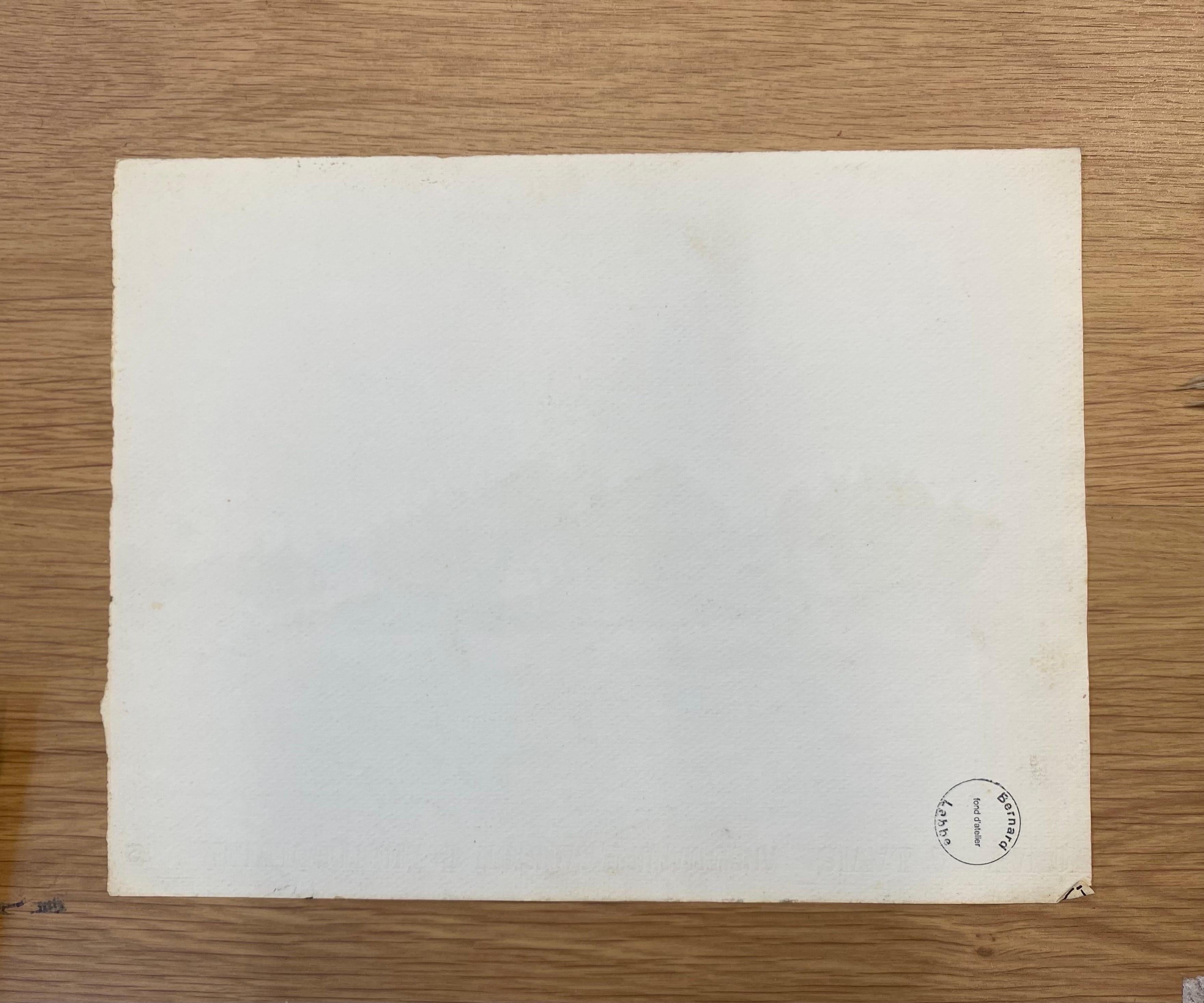 Moderniste / cubiste français des années 1950  Peinture - Paysage paisible en couleurs et en lumière en vente 2
