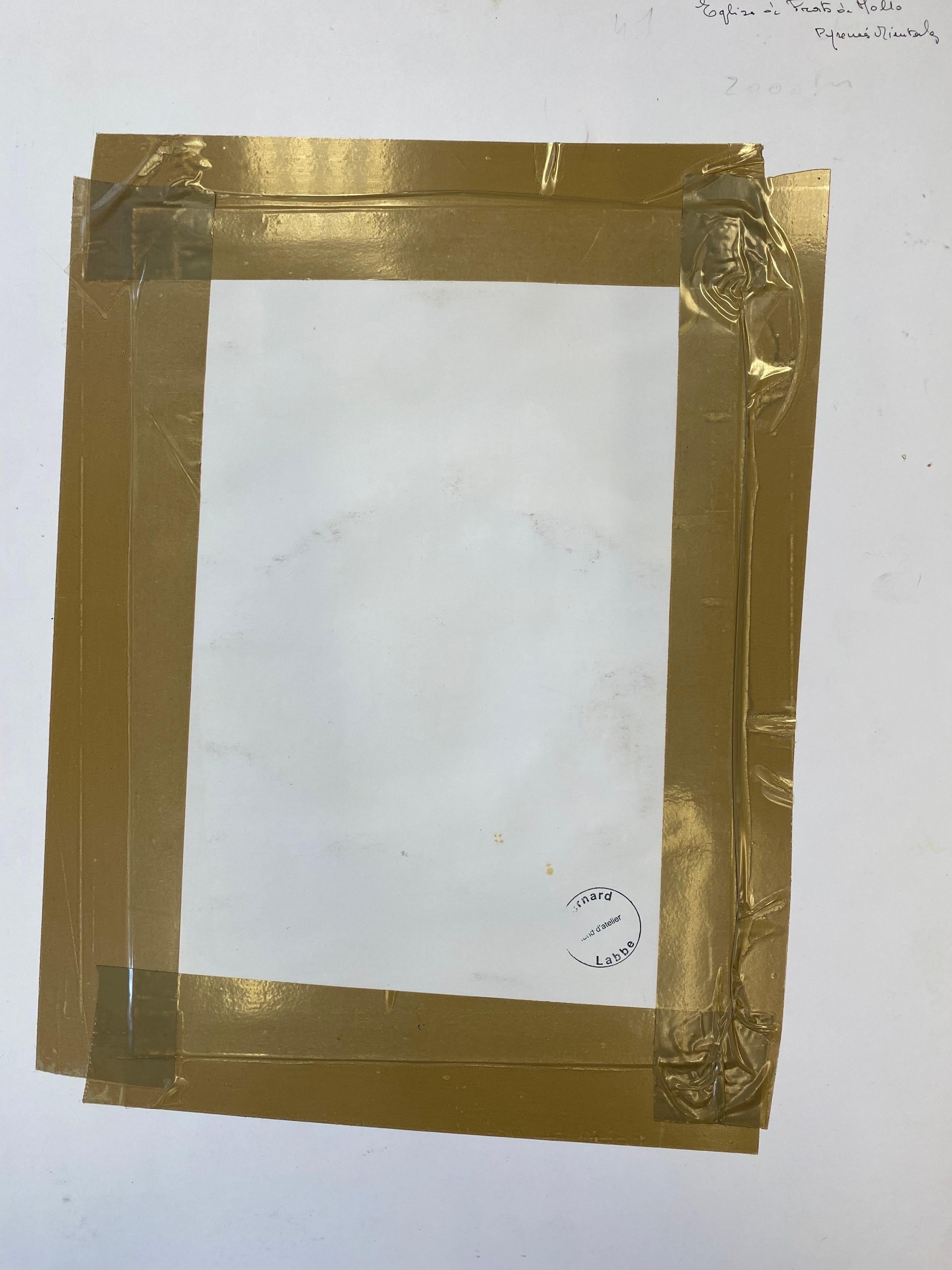 Peinture cubiste/moderniste française des années 1950 signée - Bâtiments français étonnants en vente 4