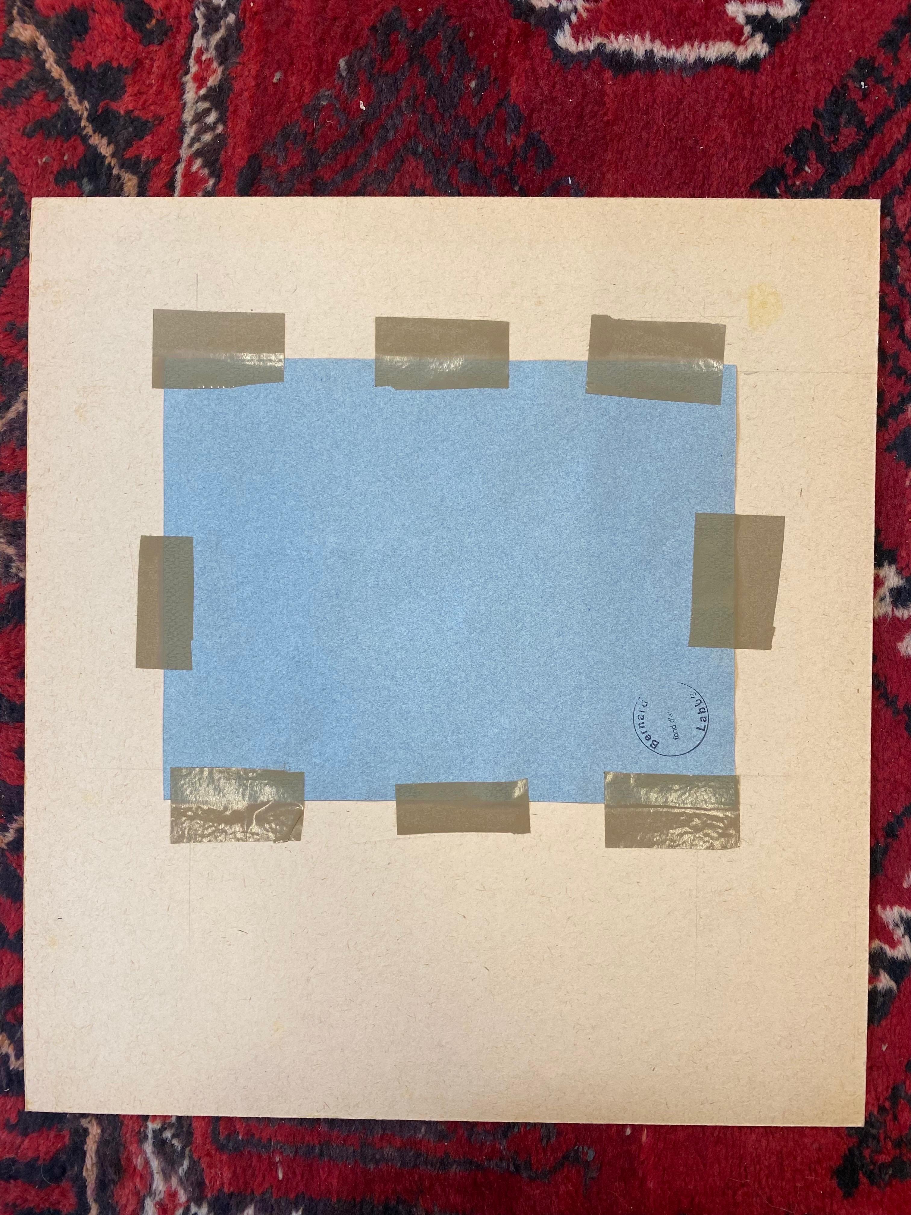 Peinture moderniste/cubiste française des années 1950 signée, à travers les montagnes en vente 5