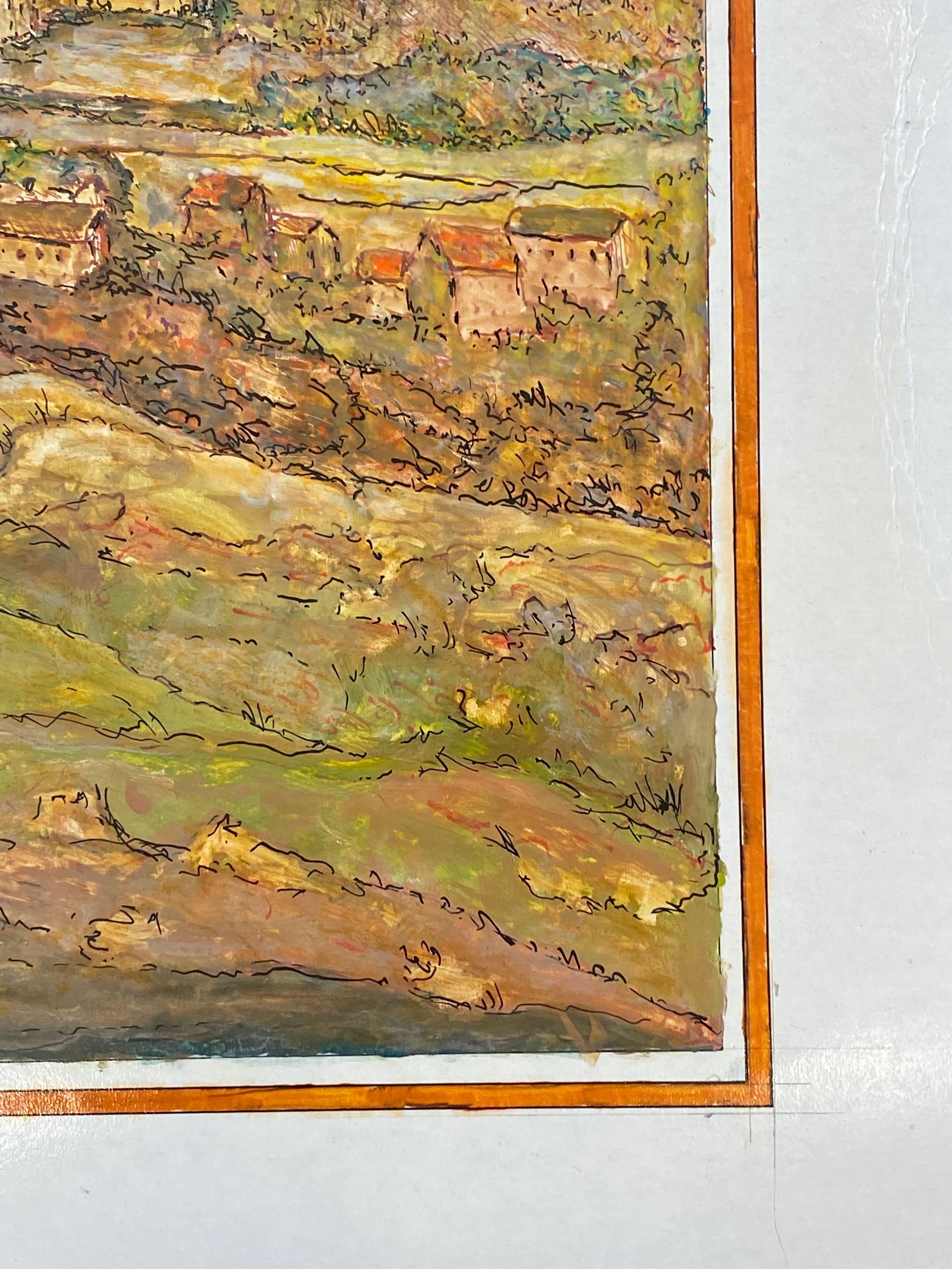 Paysage français
de Bernard Labbe (français, milieu du 20e siècle)
peinture originale signée à l'aquarelle/ gouache sur papier fin
taille : 22.5 x 16 pouces
état : très bon et prêt à être dégusté. 

provenance : l'atelier/le studio de l'artiste,