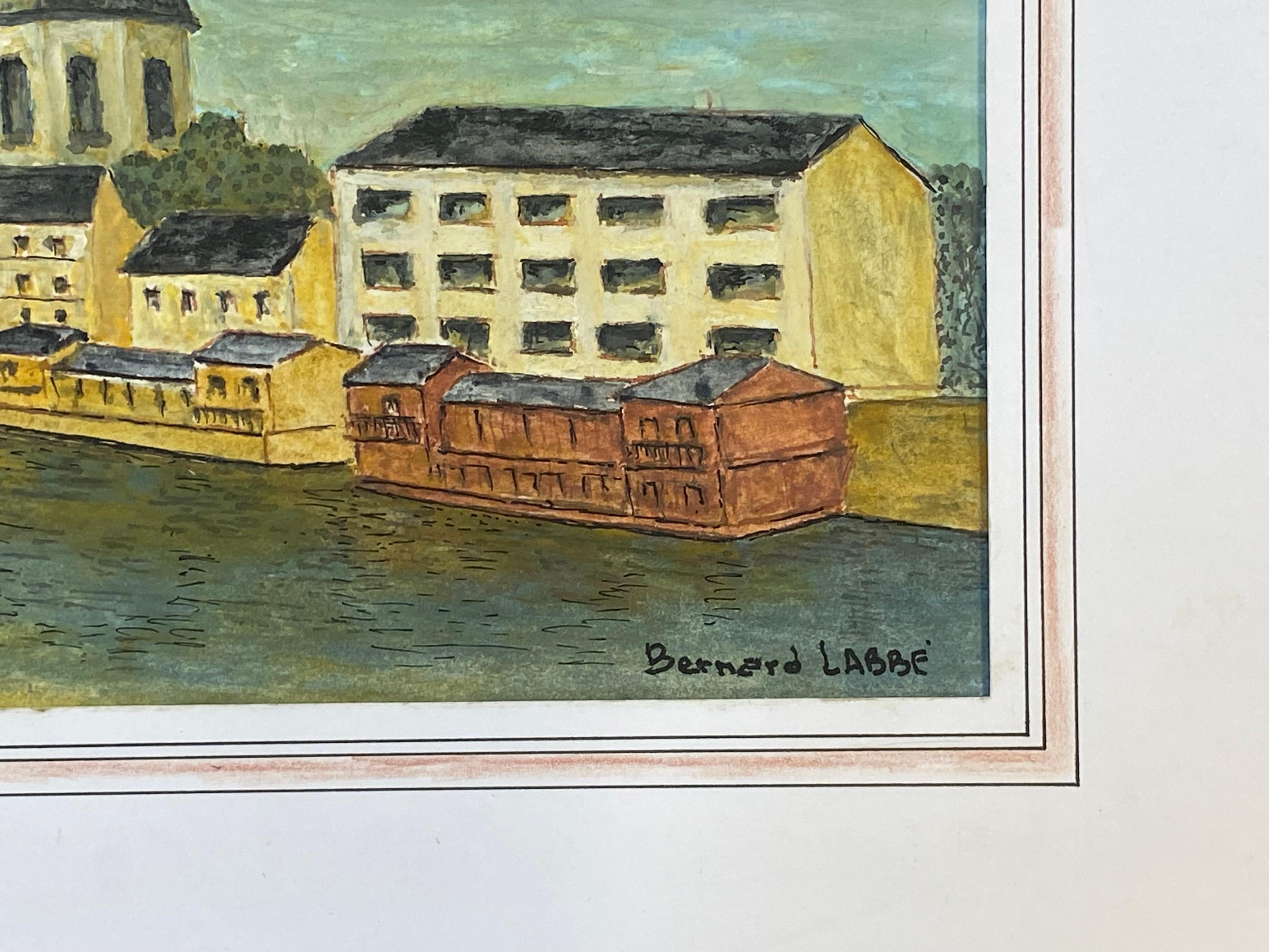Paysage français
de Bernard Labbe (français, milieu du 20e siècle)
Aquarelle/ gouache originale signée sur papier d'artiste, montée sur panneau non encadrée
Taille : 11.5 x 16 pouces
Condit : très bon et prêt à être apprécié. 

Provenance :