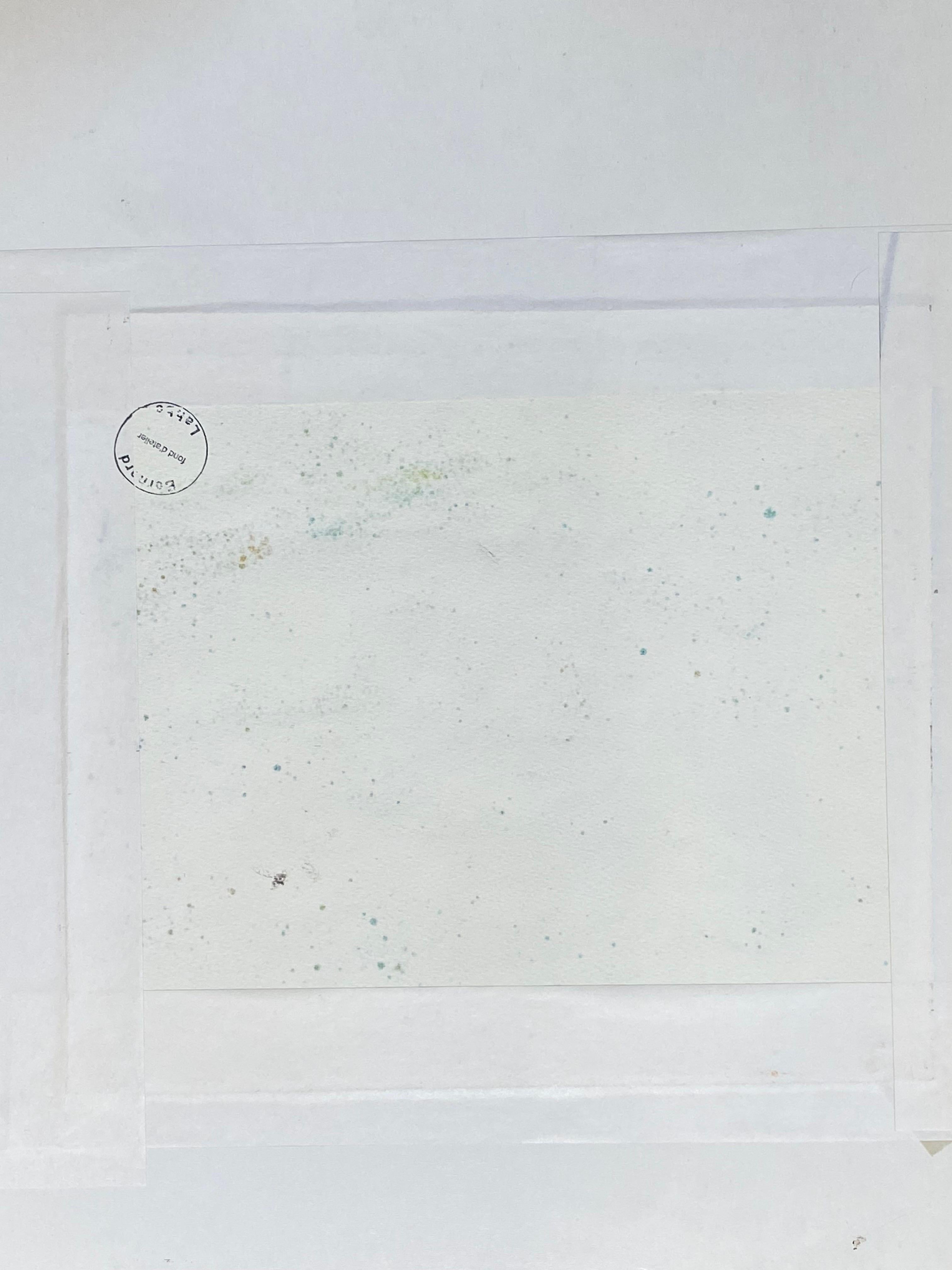 1950's Pintura Modernista/Cubista Francesa Firmada, Paisaje Verde y Azul en venta 6