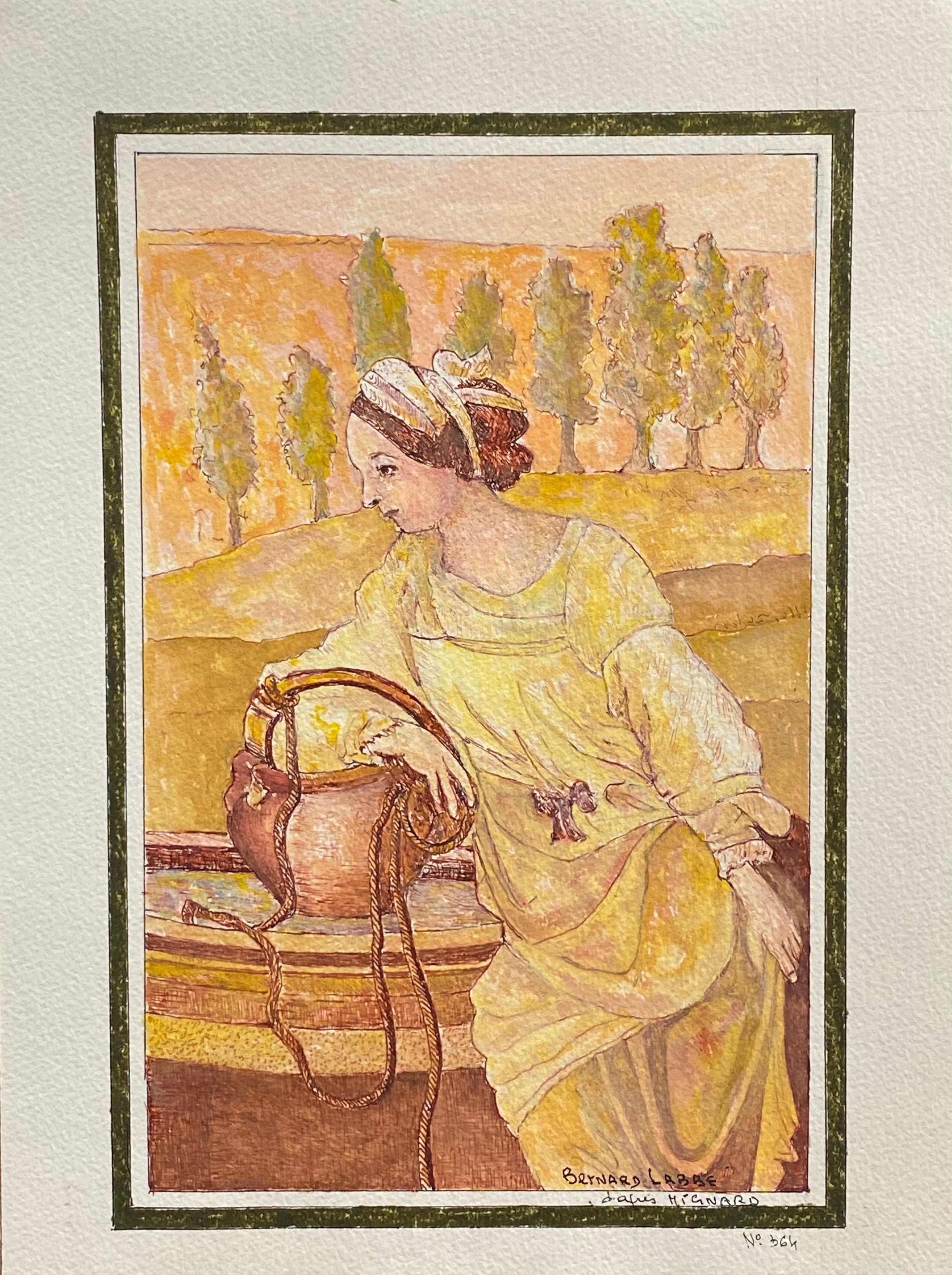 1950's French Modernist Painting Signed - Brown Figurative Painting by Unknown