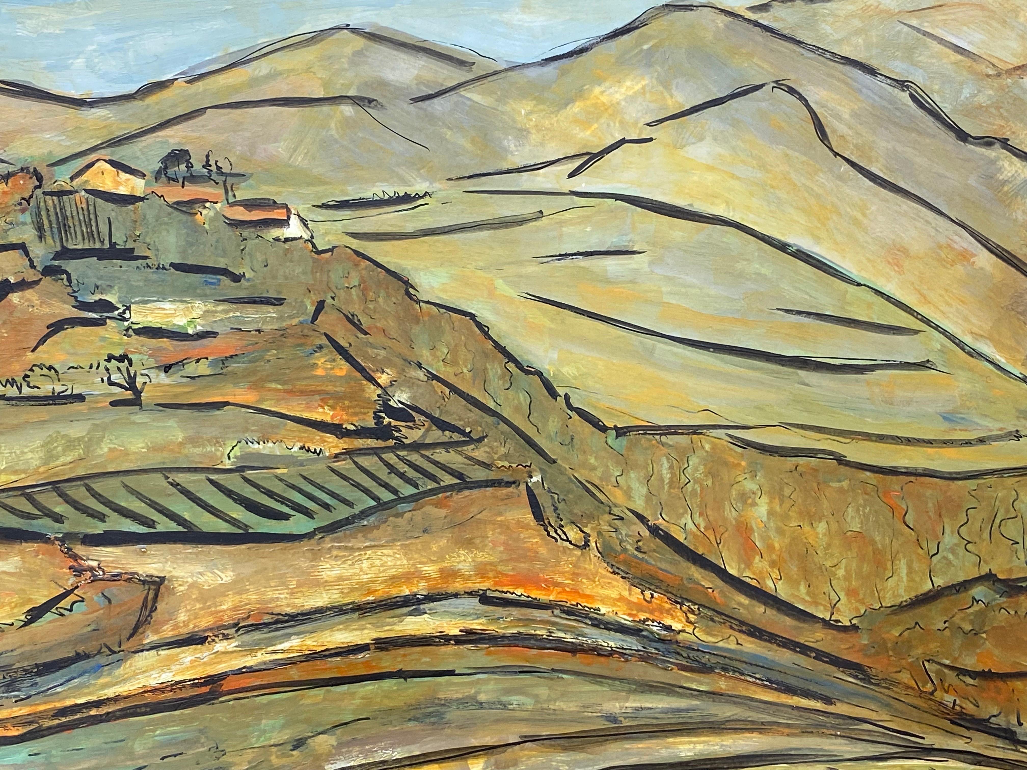 1950's Modernist Painting, French Landscape For Sale 1
