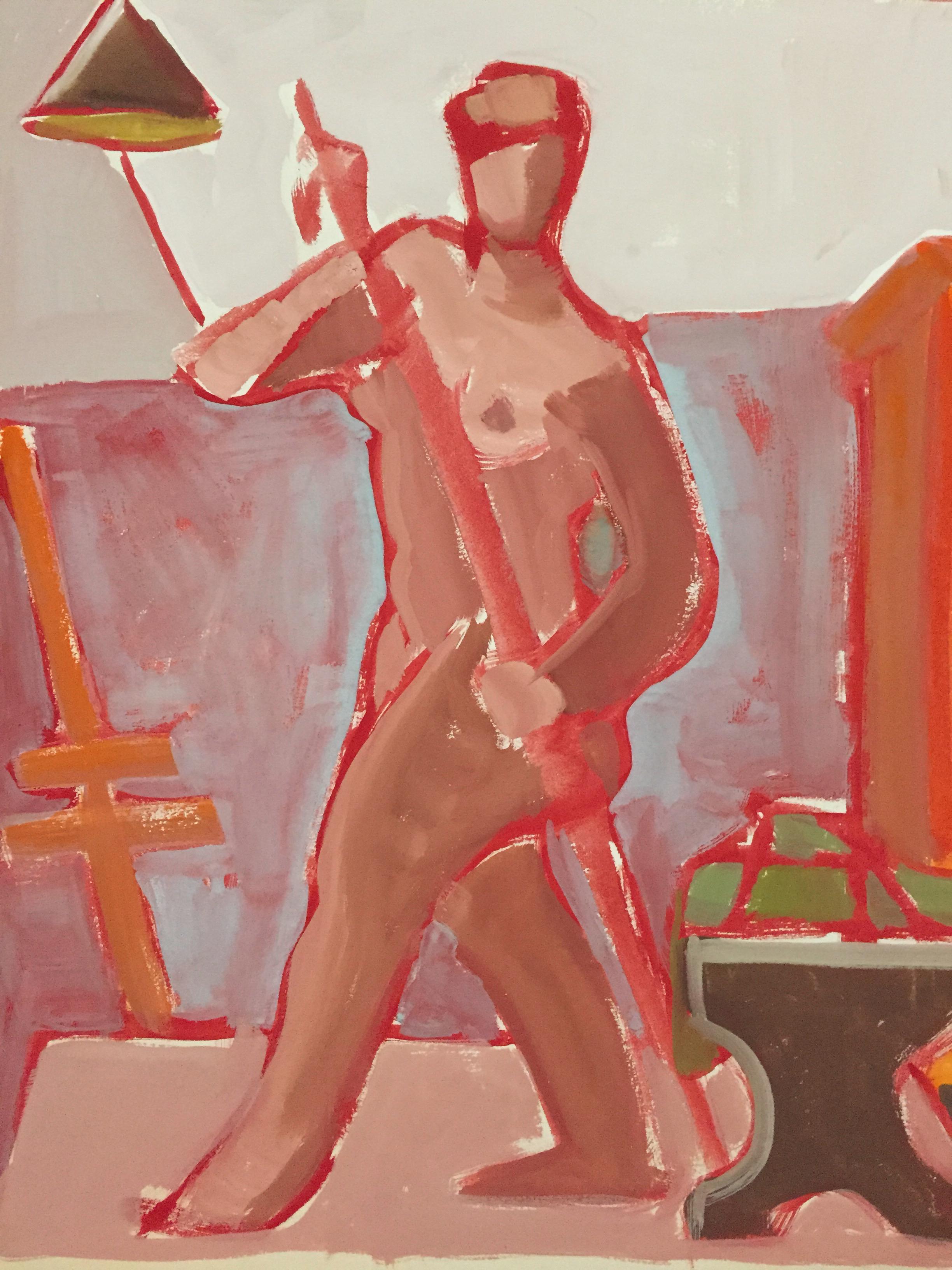 From the estate of Jerry Opper & Ruth Friedman Opper
Orange Nude
c. 1950's
Gouache on Paper
15