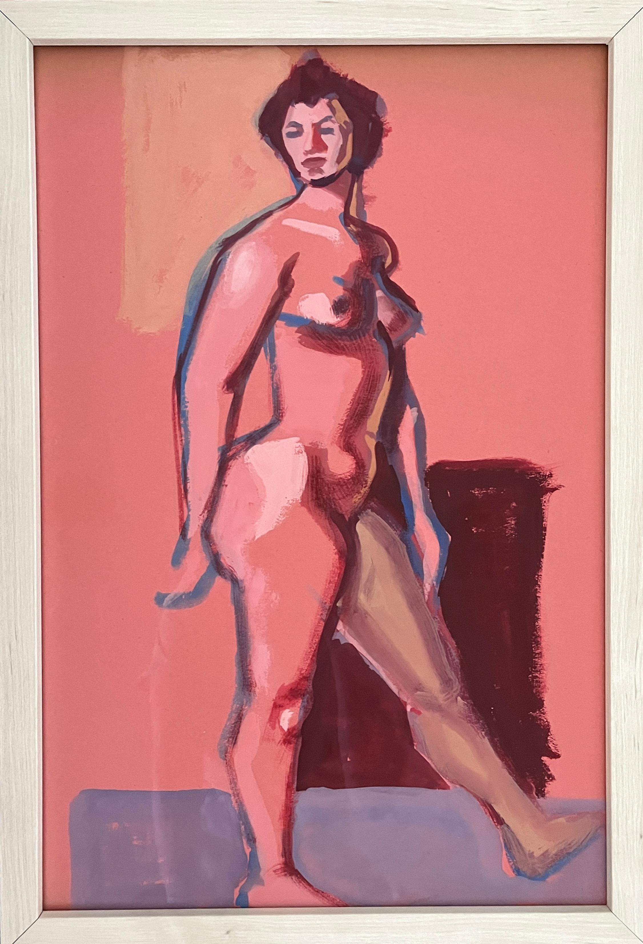 From the estate of Jerry Opper & Ruth Friedman Opper
Pink Lady
c. 1940-1950's
Gouache on Paper
15