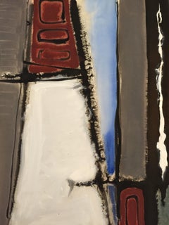 1950s "Rectangle" Mid Century Abstract Gouache Painting