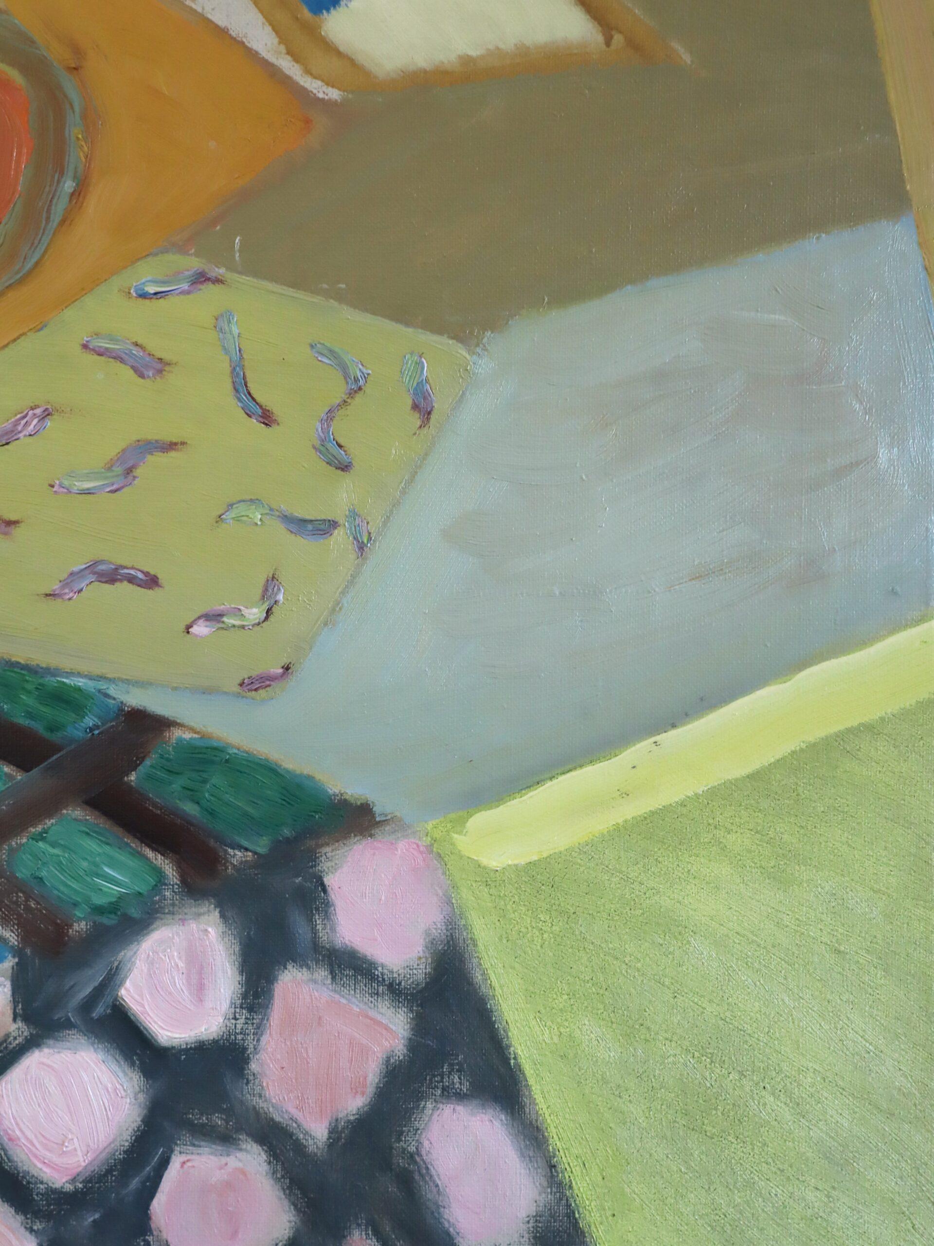 1951 Swedish Abstract Still Life Oil Painting - Patterns of a Summer Afternoon For Sale 7