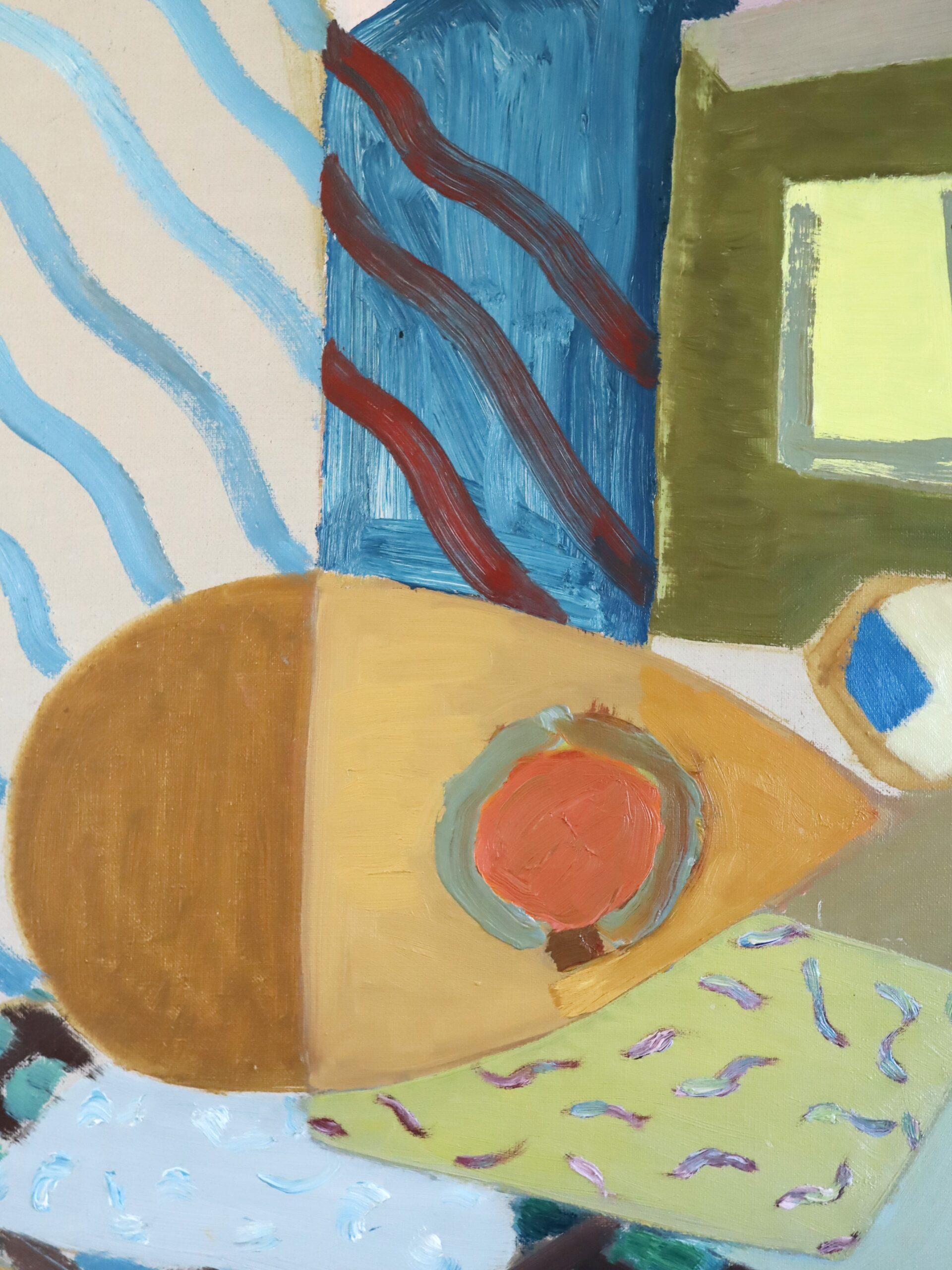 1951 Swedish Abstract Still Life Oil Painting - Patterns of a Summer Afternoon For Sale 5