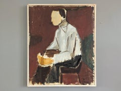 1951 Vintage-Ölgemälde, Mid-Century Modern, figuratives Porträt, Ölgemälde, George