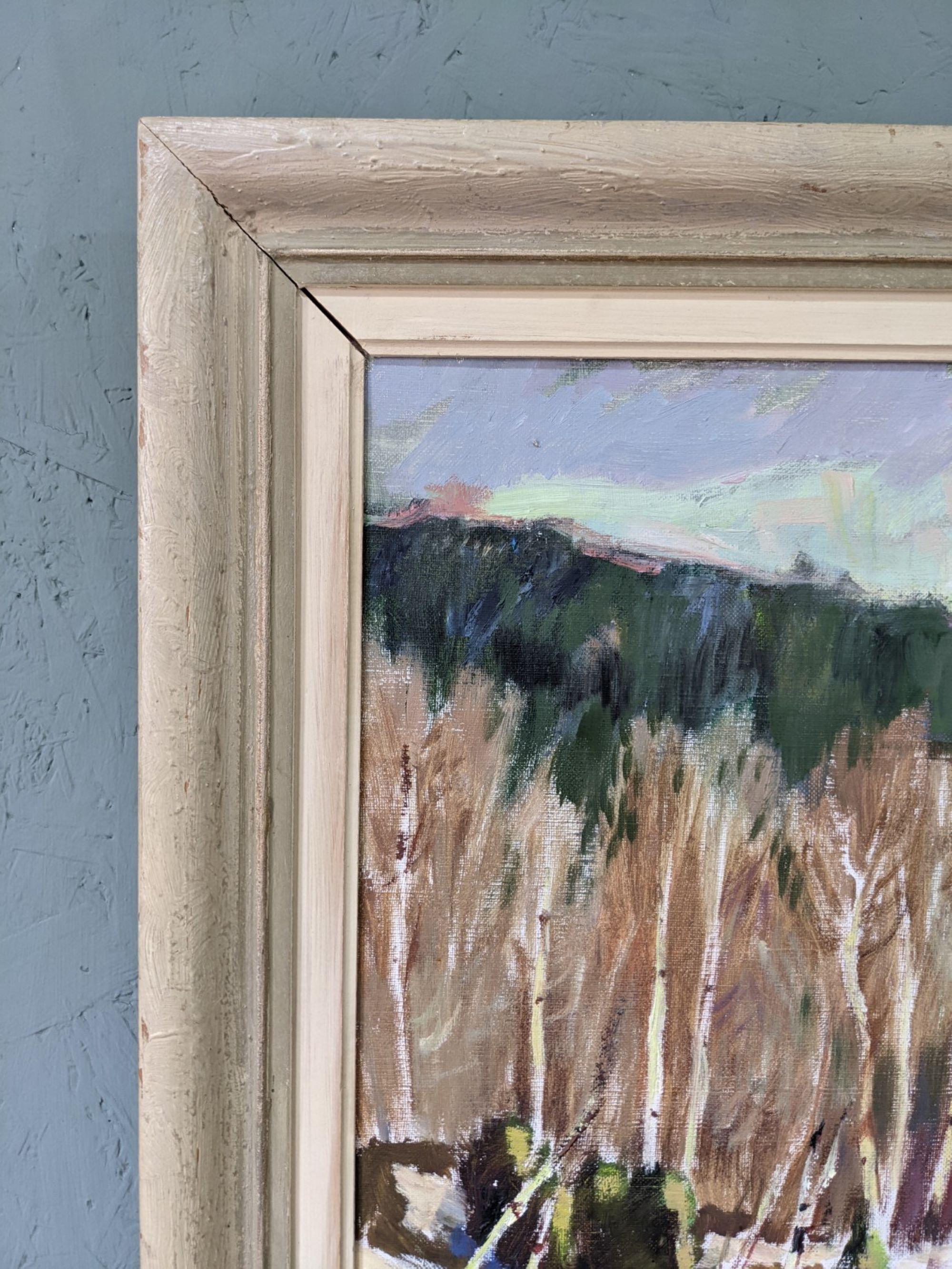 1952 Vintage Mid-Century Swedish Landscape Oil Painting - Alp Trees, Framed For Sale 8