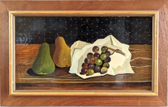 1953 Mid-Century Modernist Still Life Painting - Pears & Grapes, Eric Cederberg