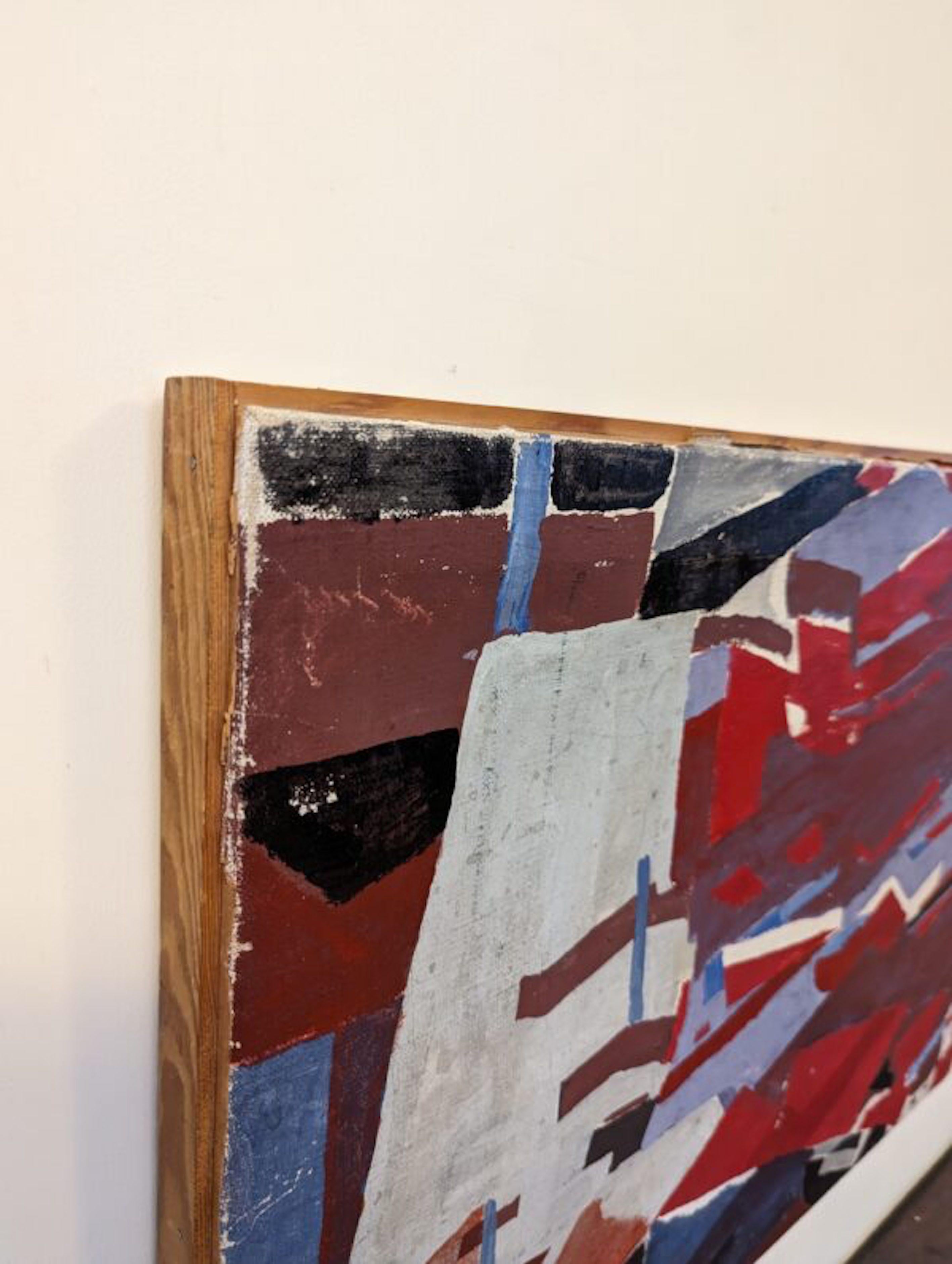 Unknown 1954 Vintage MidCentury Swedish Framed Abstract Oil Painting