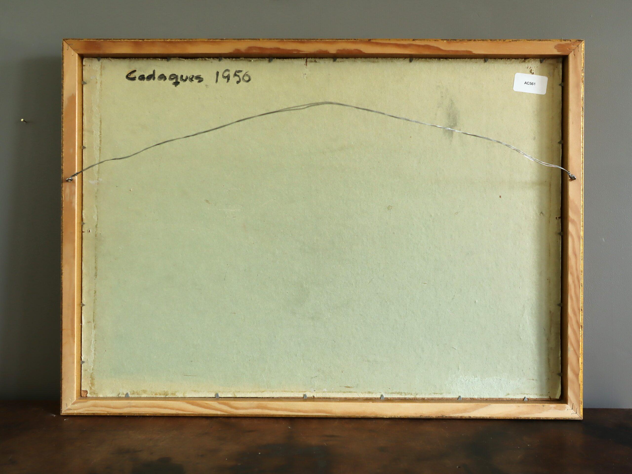 1956 Mid Century Modern Abstrakte Landschaft Ölgemälde - Townes of Cadaques im Angebot 6