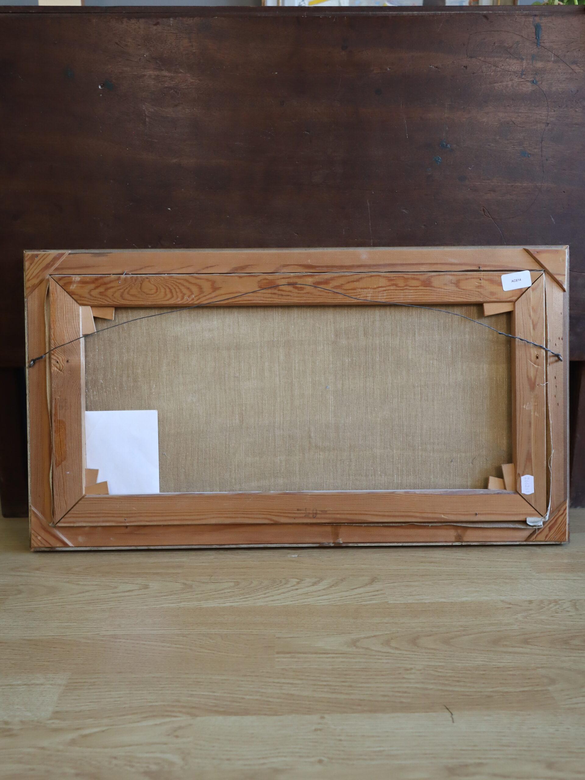 1956 Mid Century Modern Semi-Abstract Landscape Oil Painting - Erinnerung an eine Küste im Angebot 10