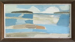 1956 Mid Century Modern Semi-Abstract Landscape Oil Painting - Memory of a Coast
